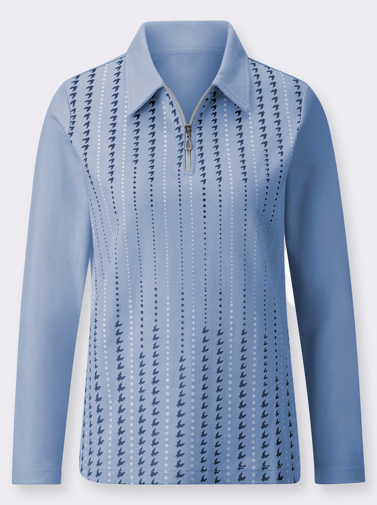 Winter-Shirt - bleu-bedruckt