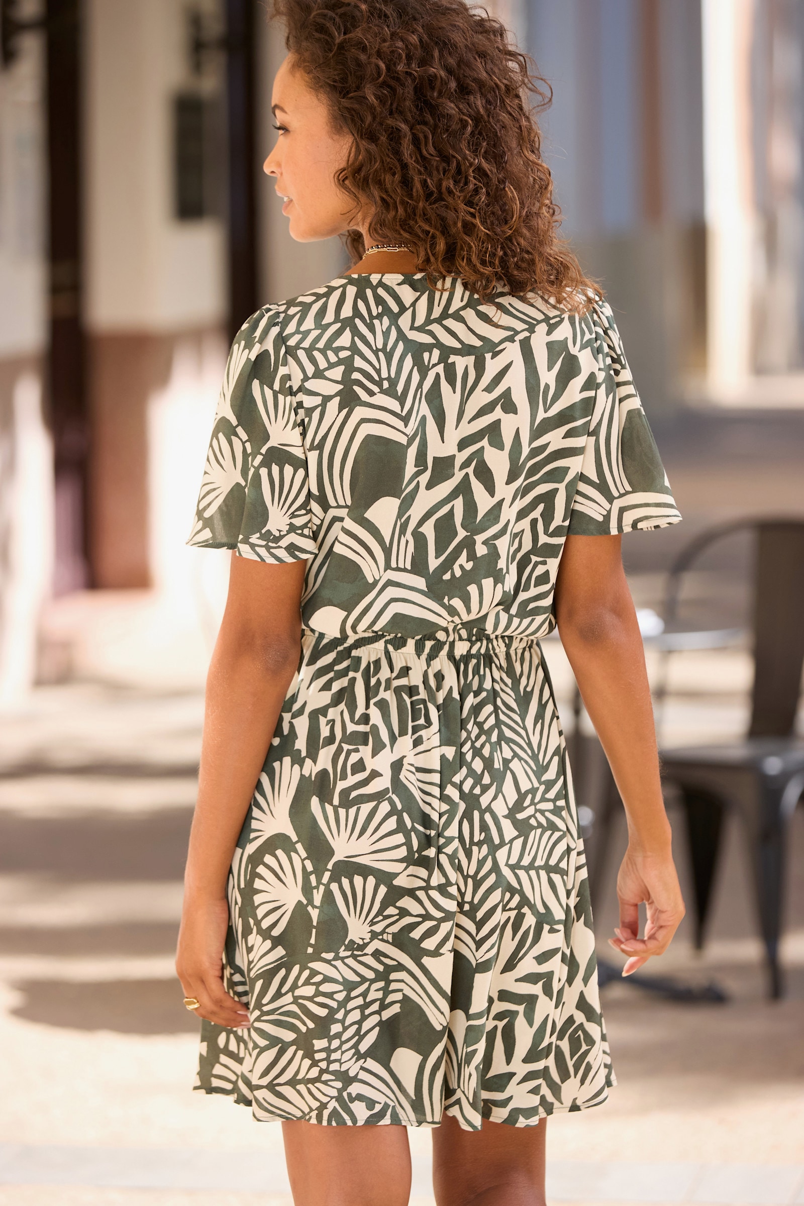 LASCANA Sommerkleid - grün-creme bedruckt