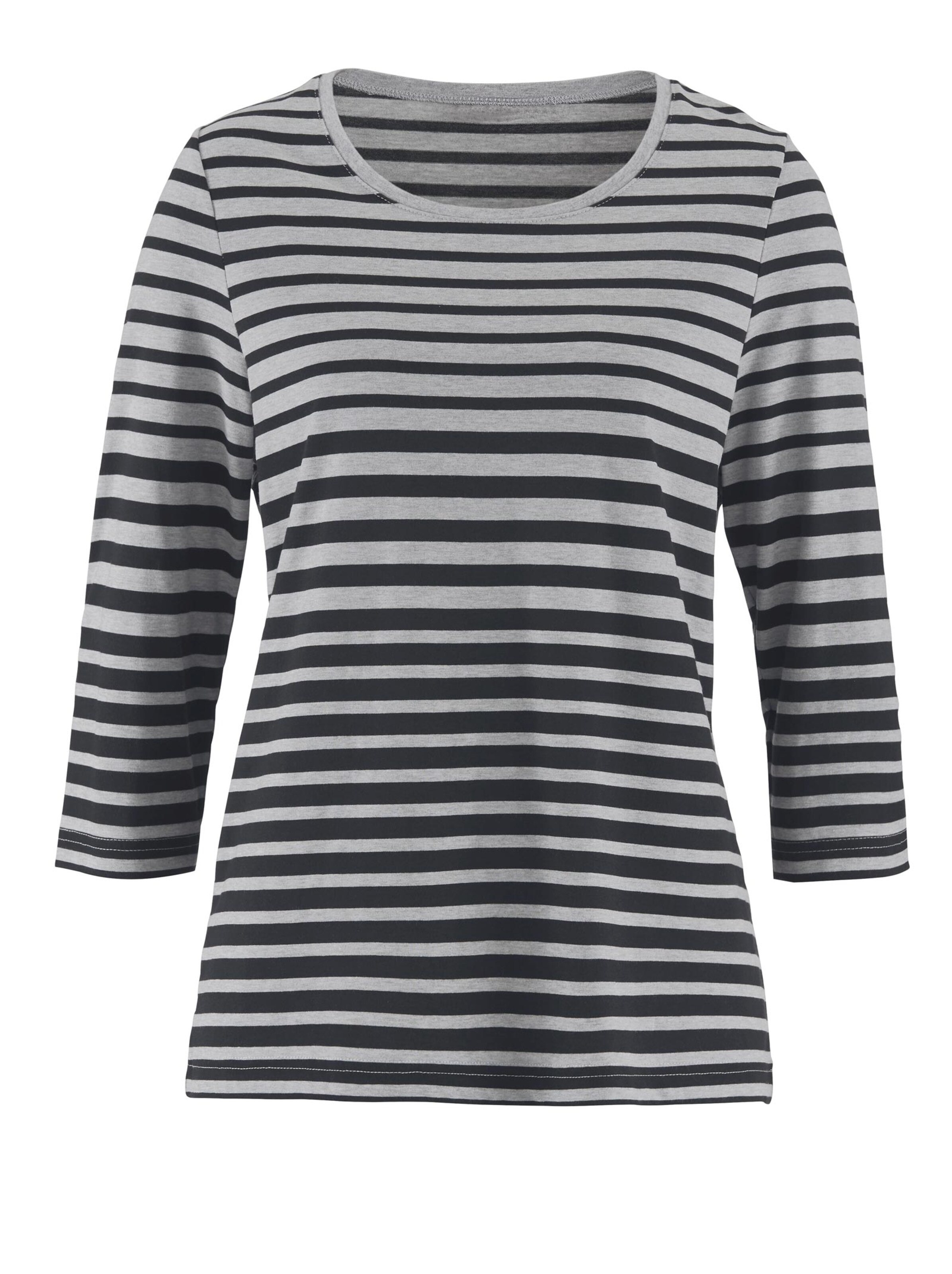 Collection L Shirt - grau-schwarz-geringelt