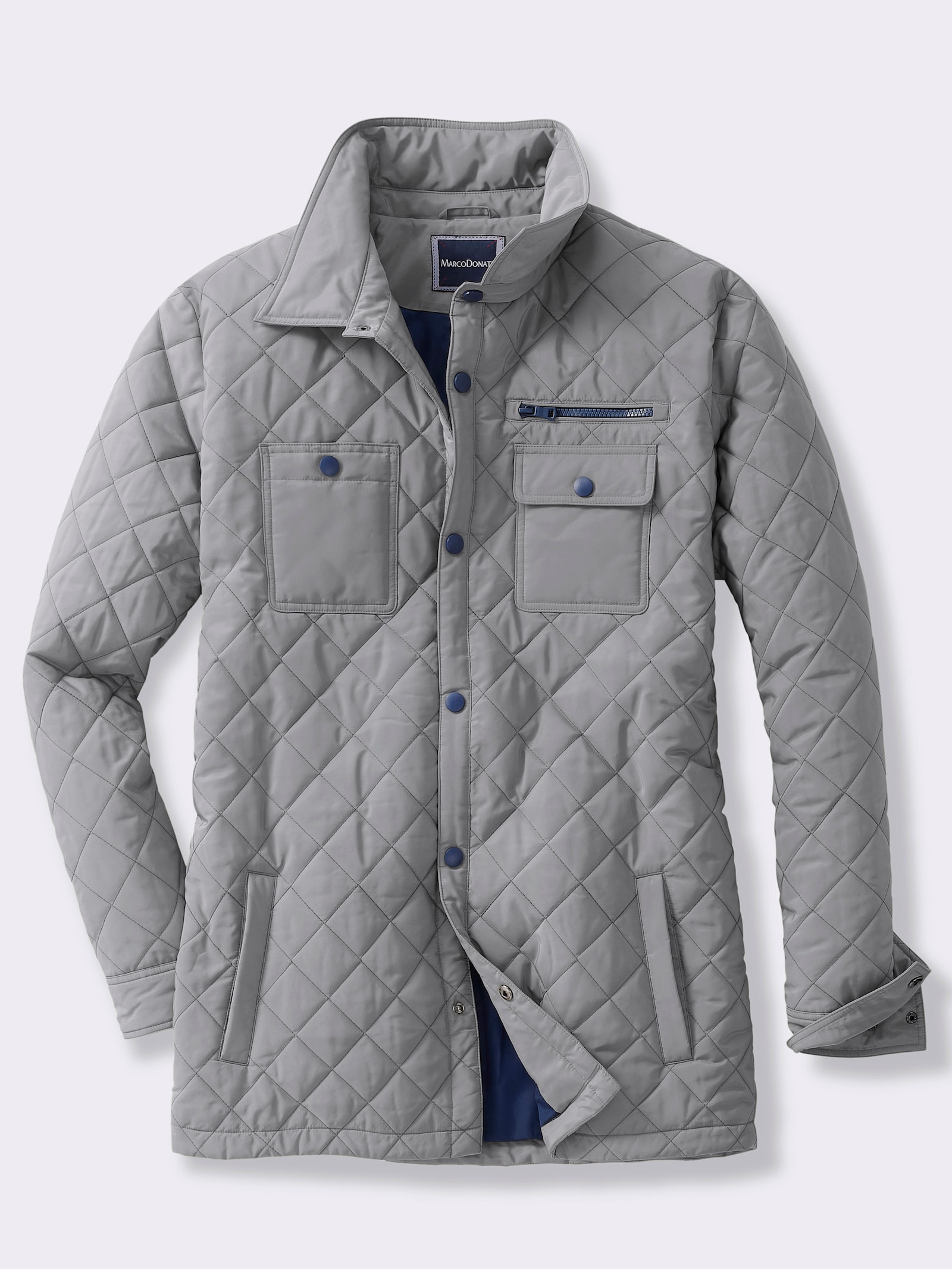 Marco Donati Steppjacke mit insgesamt 8 Taschen - steingrau