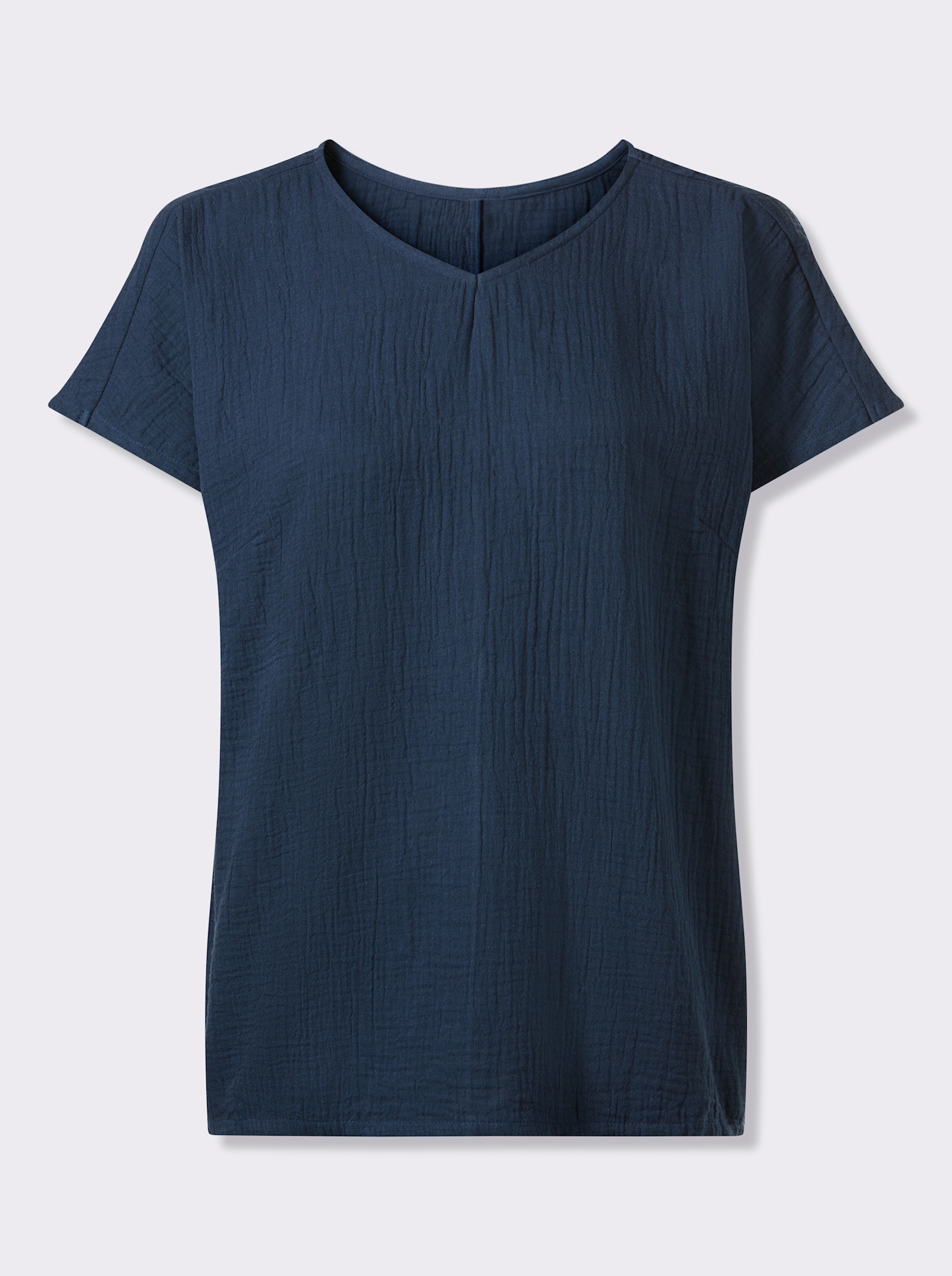 Schlupfbluse in Musselin-Qualität - dunkelblau