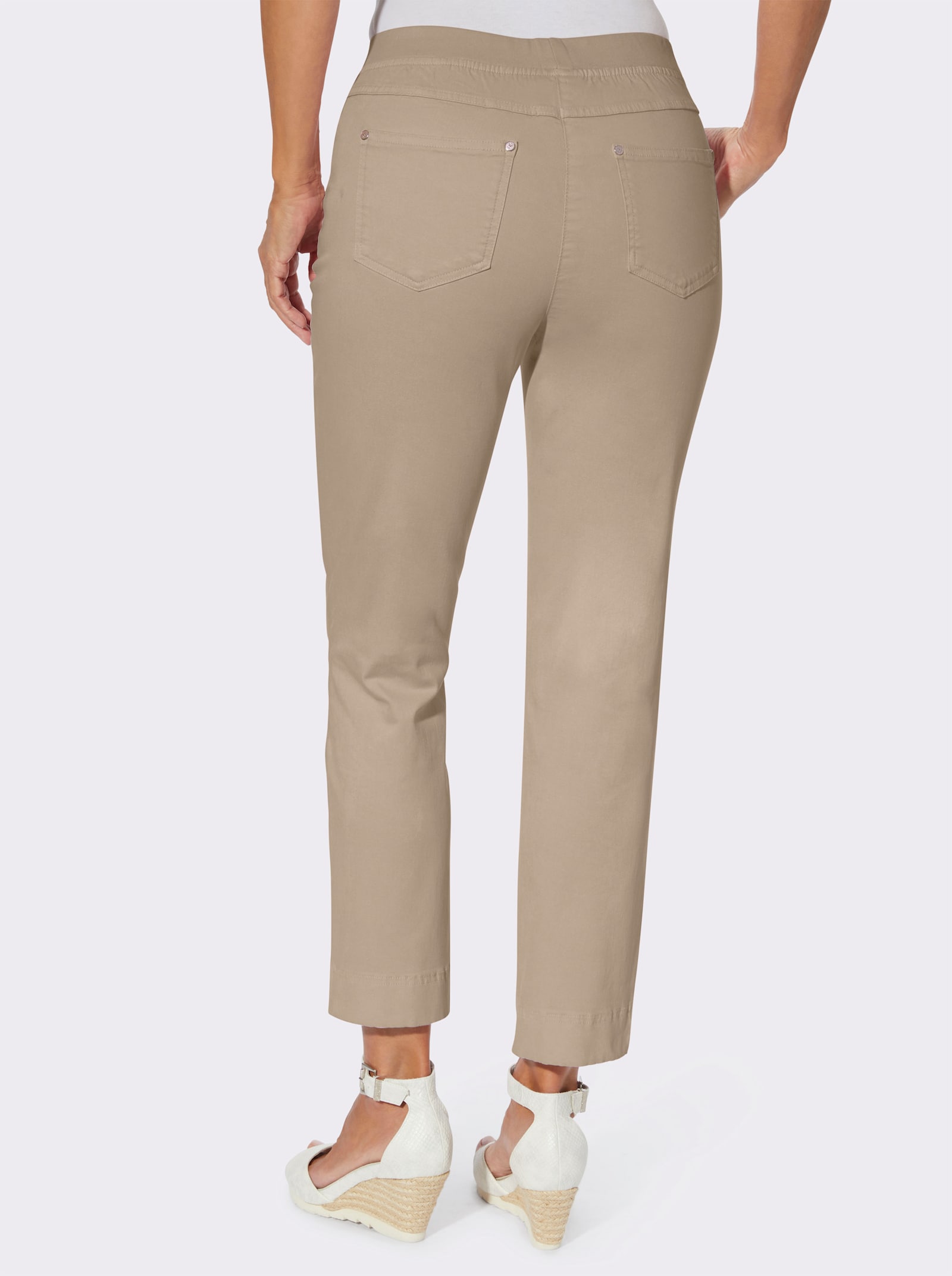 7/8-Jeans mit Jersey-Bund in softer Qualität - beige