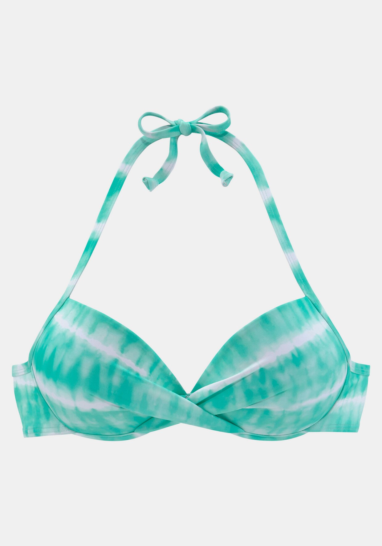 s.Oliver Haut de bikini push-up - turquoise-blanc