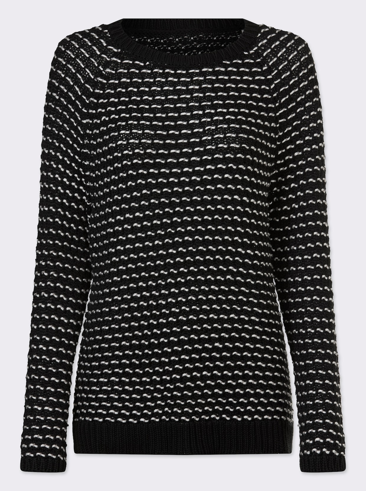heine Strickpullover - schwarz-ecru-gemustert