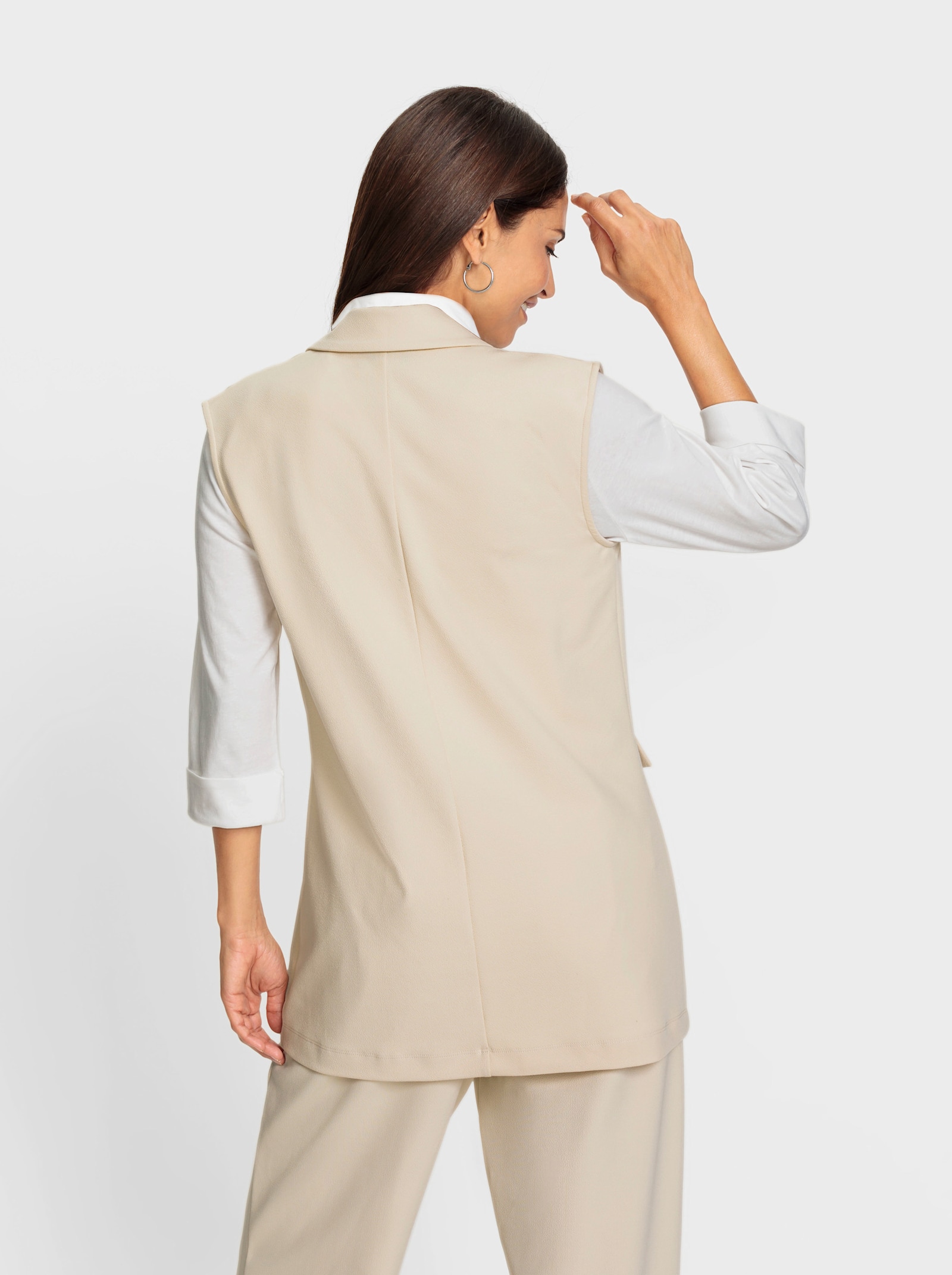 Jerseyweste in Crêpe-Qualität - sand