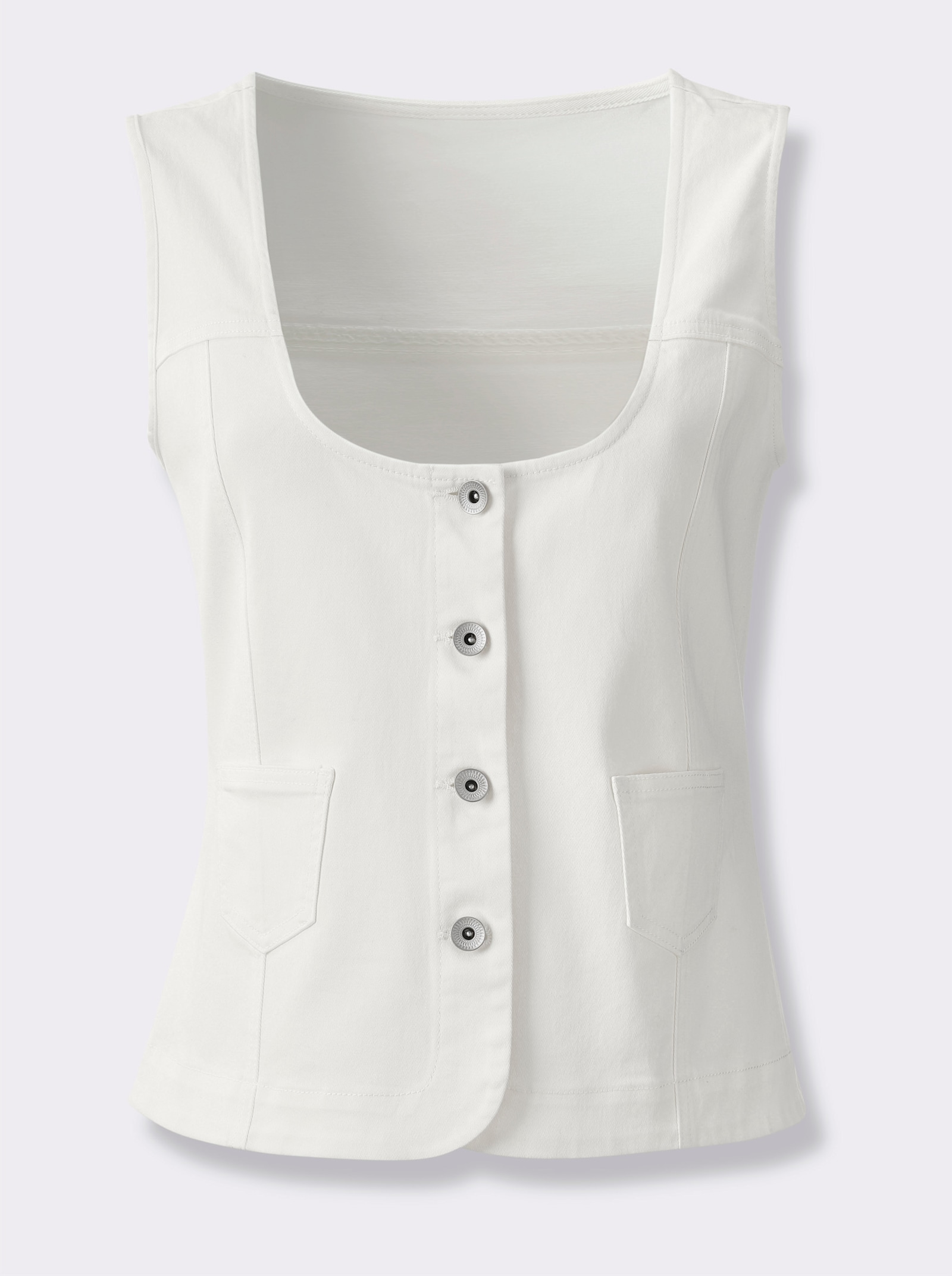 Jeansweste in taillierter Form - weiss