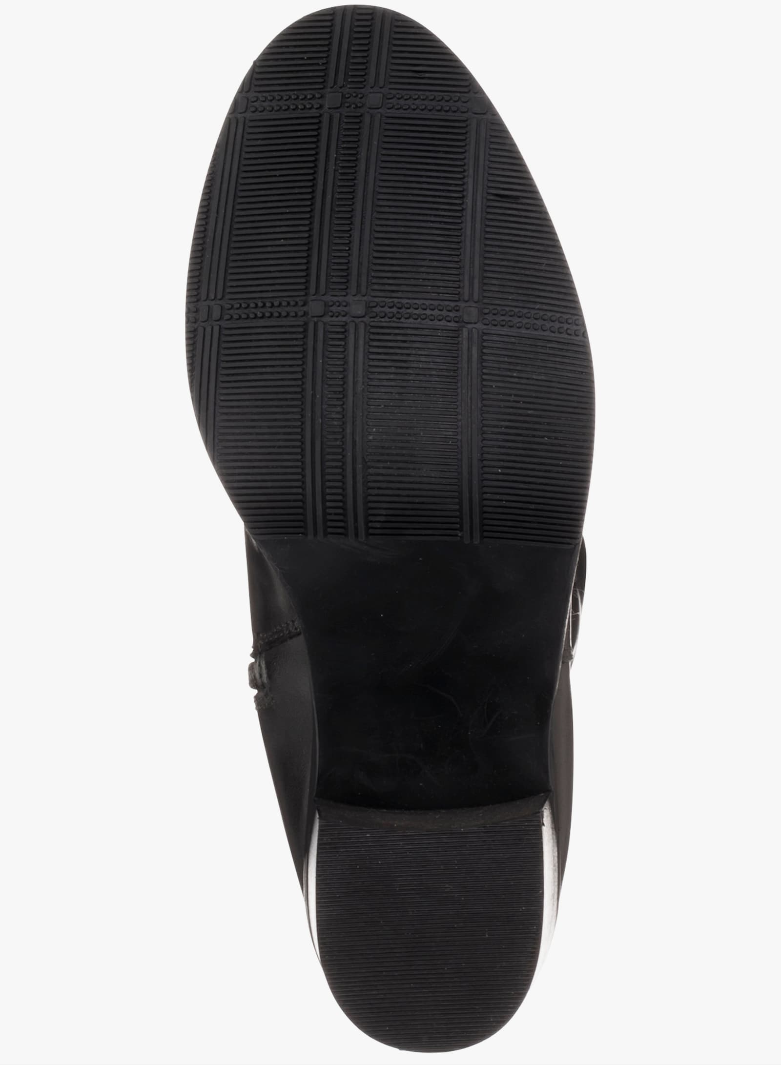 sheego Weitschaftstiefel aus Leder, mit Stretch-Einsatz - schwarz