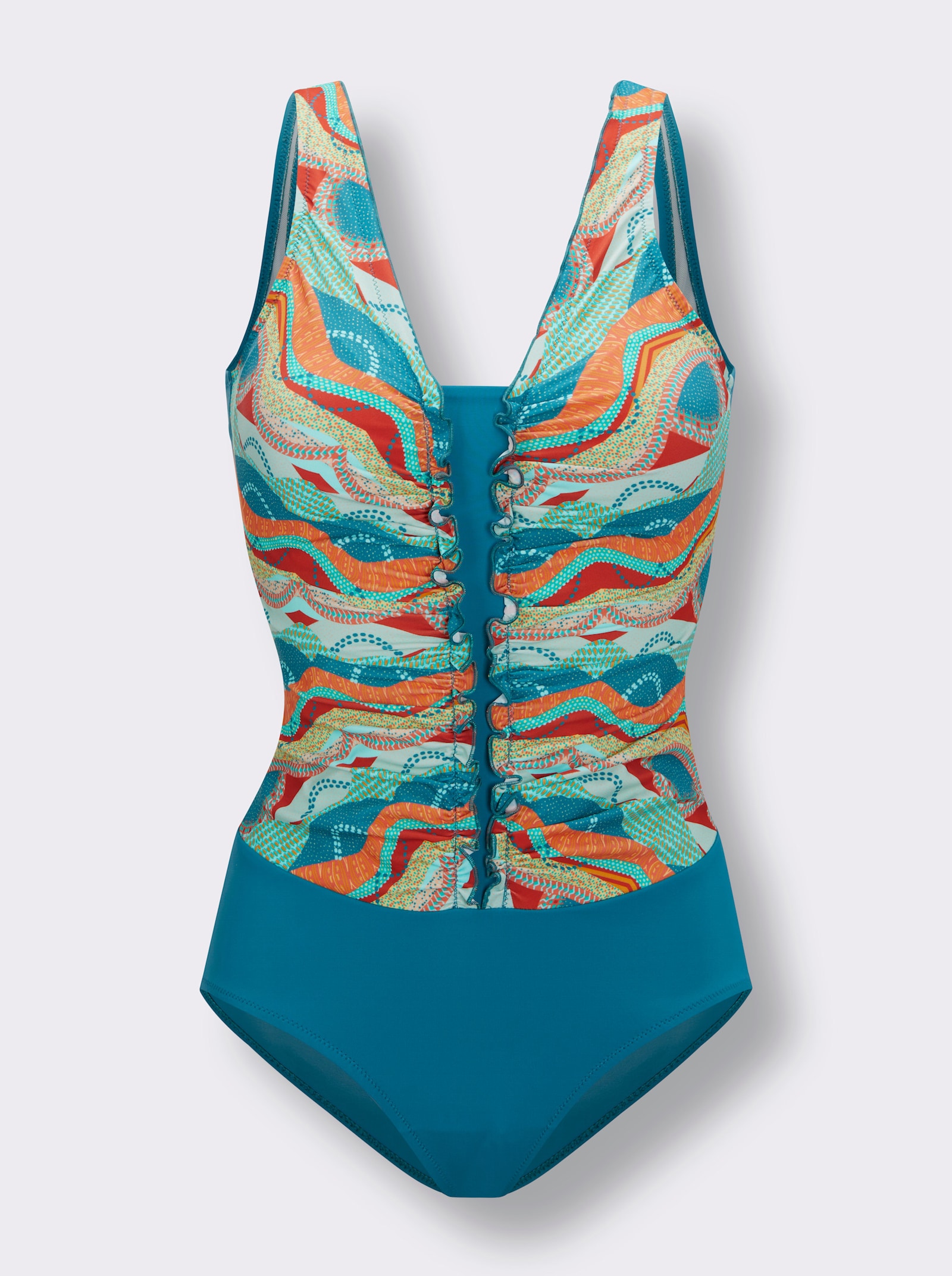 feel good Badeanzug in figurfreundlichem Schnitt - topas-papaya-bedruckt