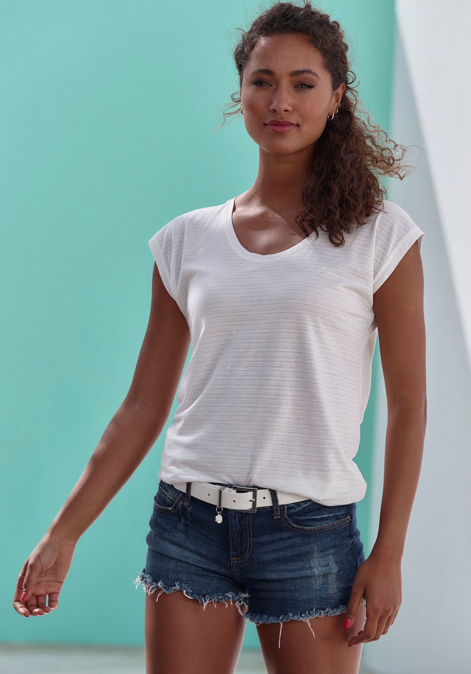 Beachtime Kurzarmshirt - creme