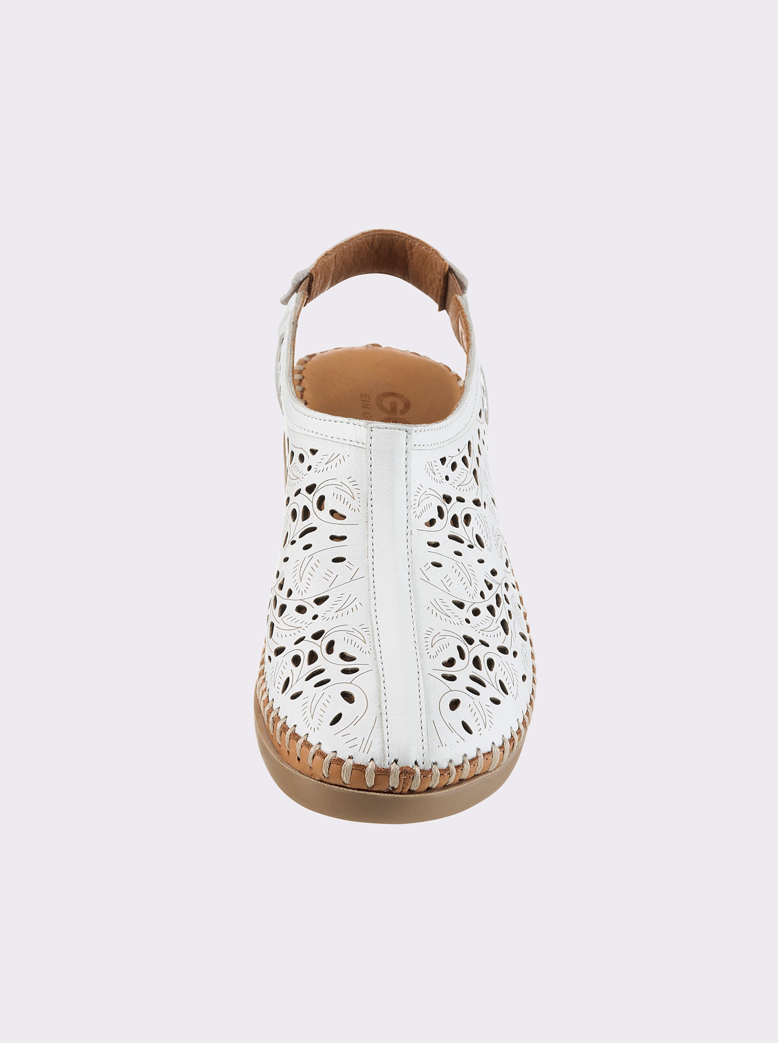 Gemini Slipper fersenoffen, mit Gummizug - weiß