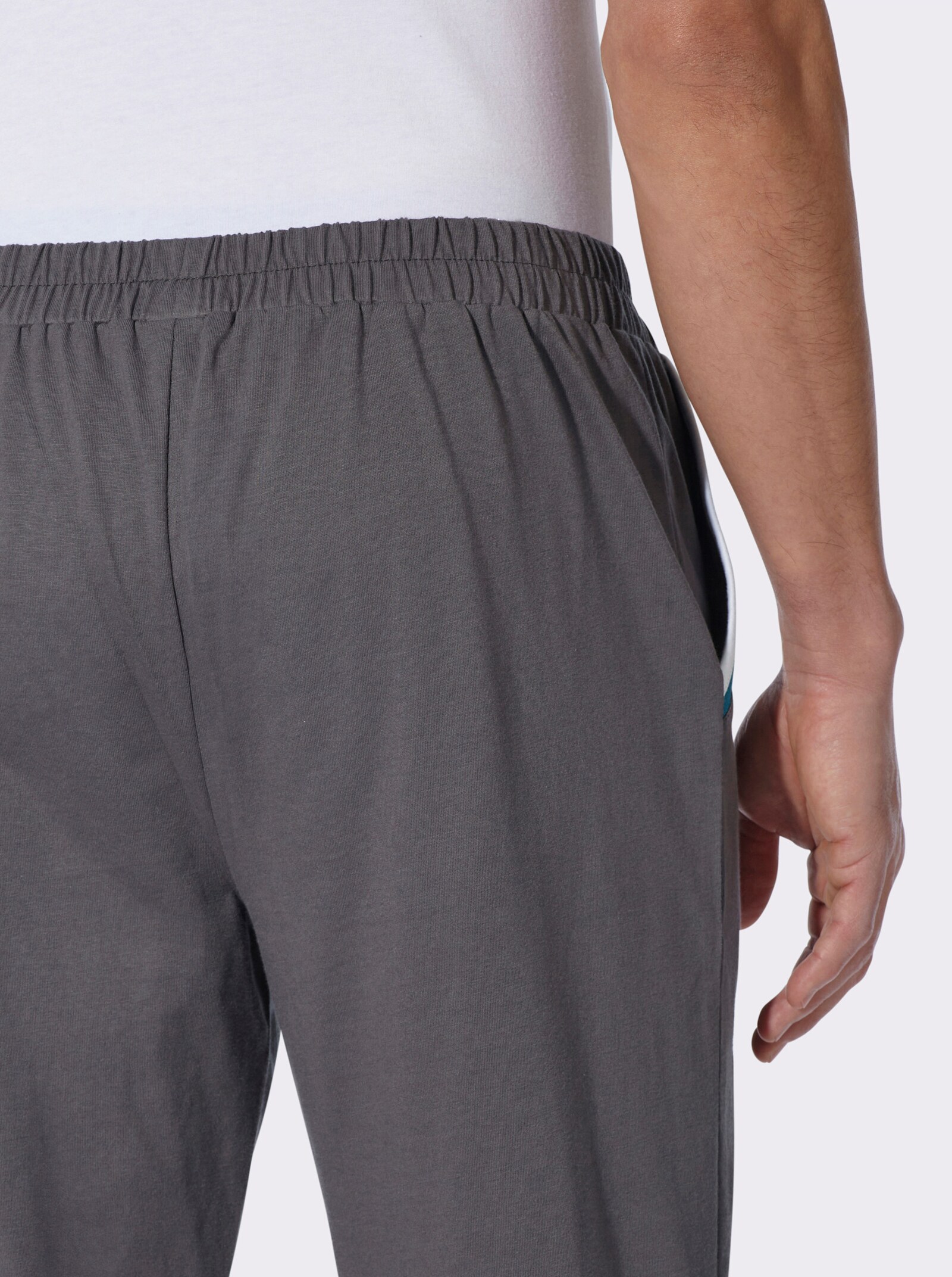Freizeithose mit Kontrasteinsätzen - anthrazit
