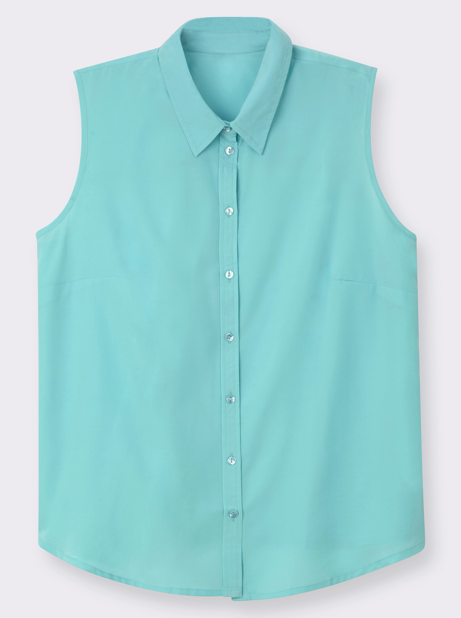 Ärmellose Bluse mit Hemdkragen - mint