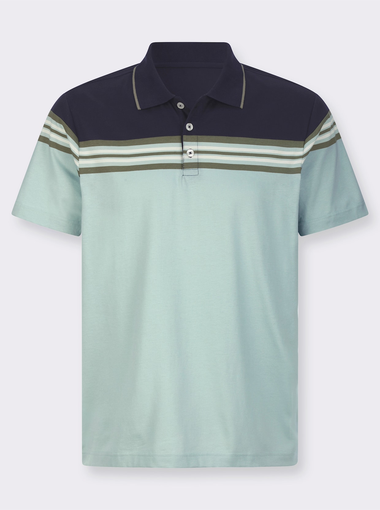 Poloshirt - marine-kalkmint
