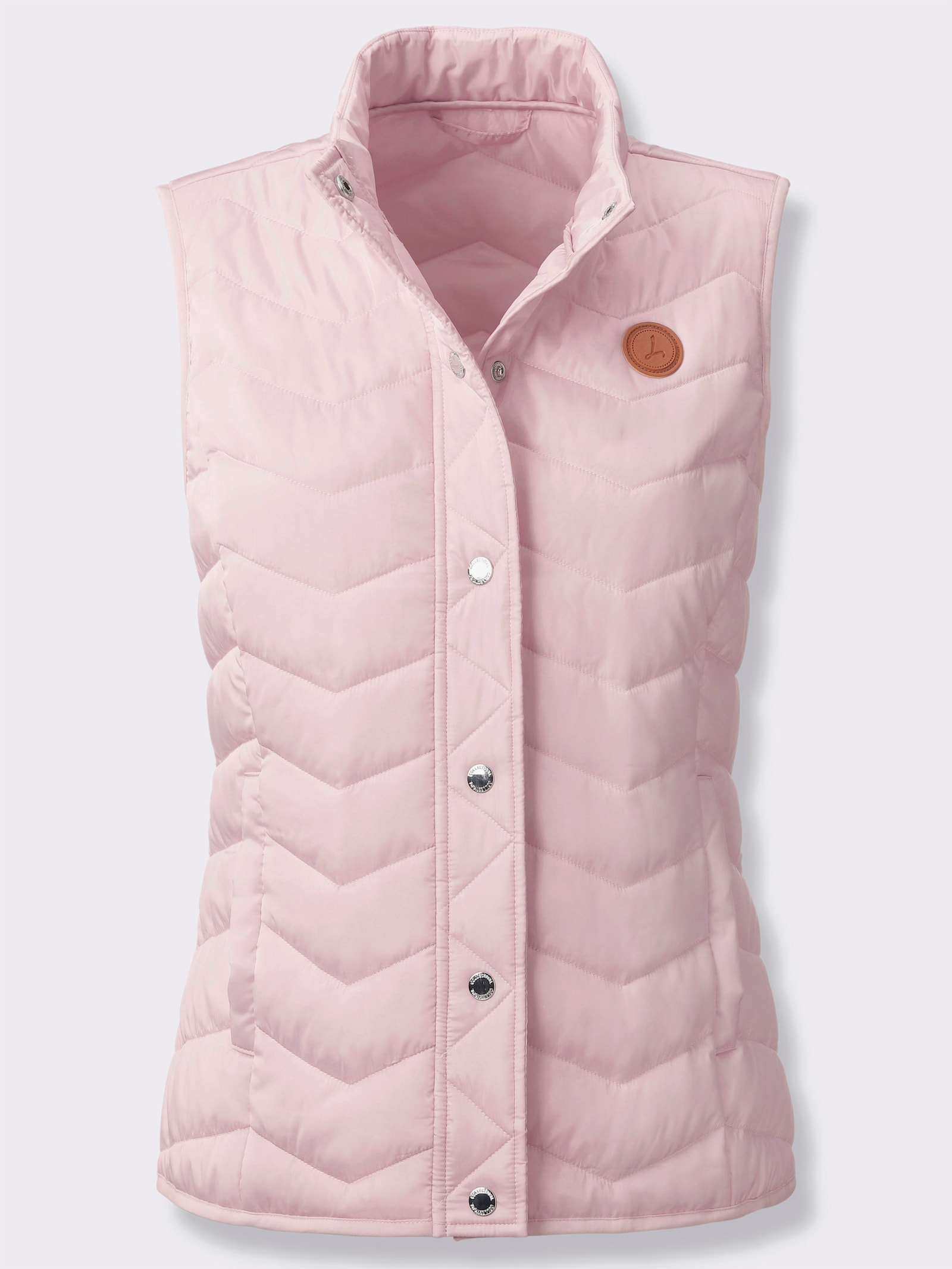 Steppweste im Zickzack-Muster - hellrosé