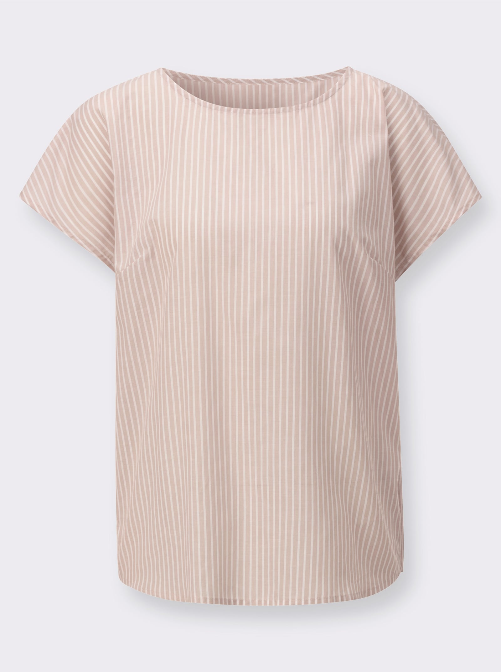 Gestreifte Bluse in Schlupfform - beige-weiß-gestreift