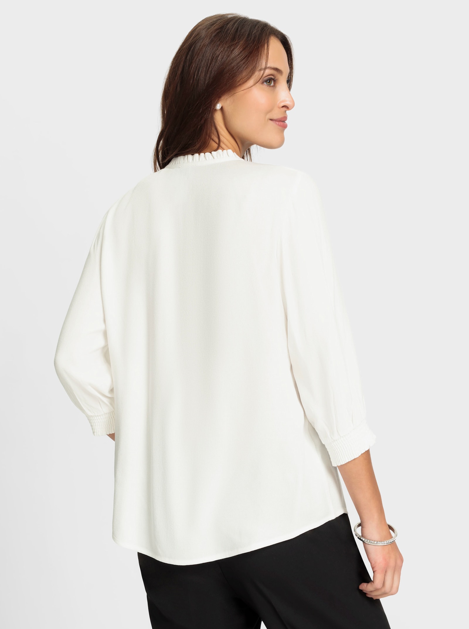 Tunika mit Raffung - ecru