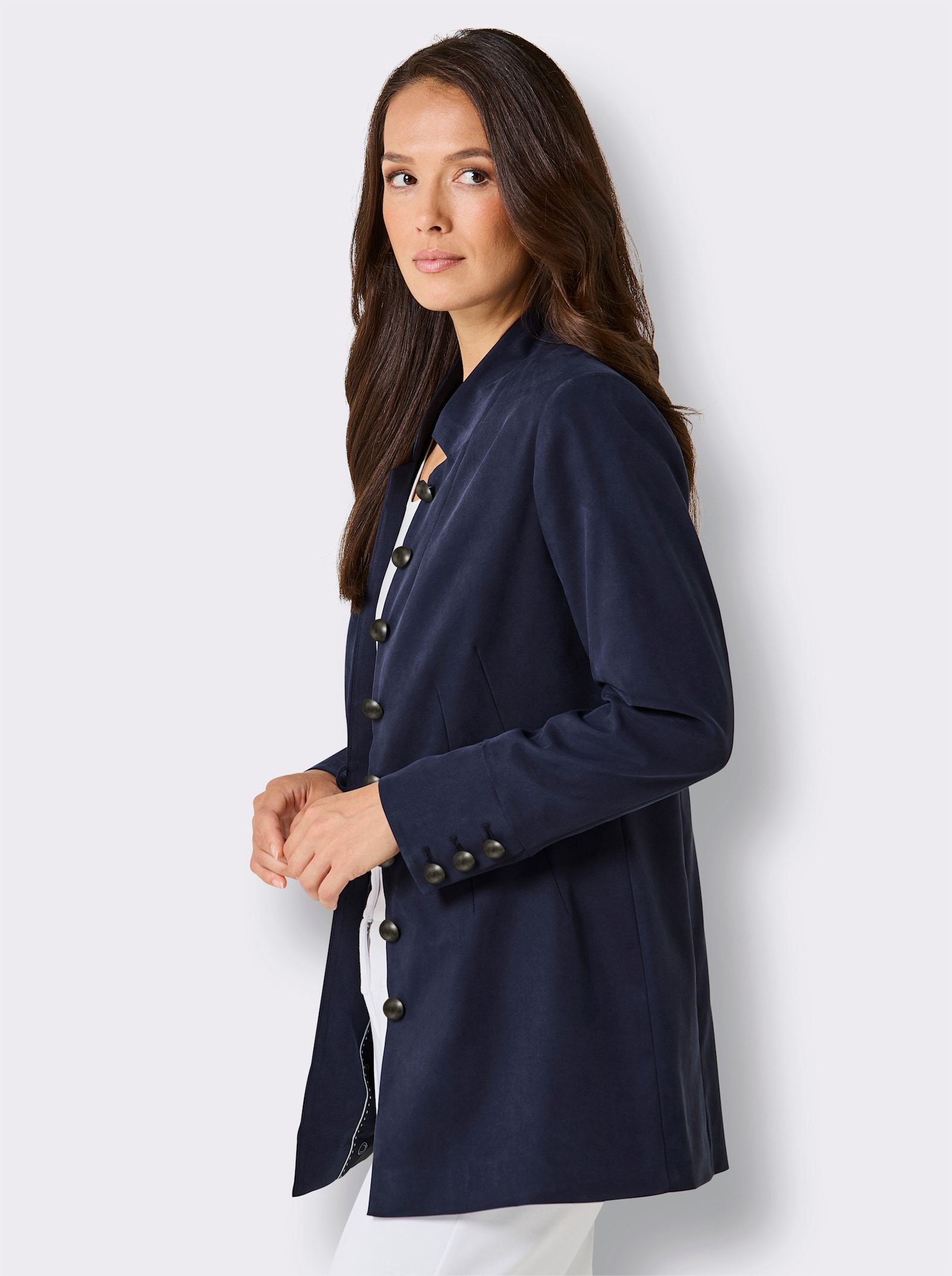CREATION L PREMIUM Longblazer im Lyocell-Mix - marine