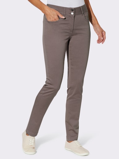 Jeans mit Stretch-Einsatz hinten - dunkeltaupe