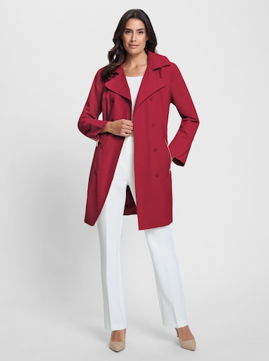 Trenchcoat mit Stoffgürtel - kirsche