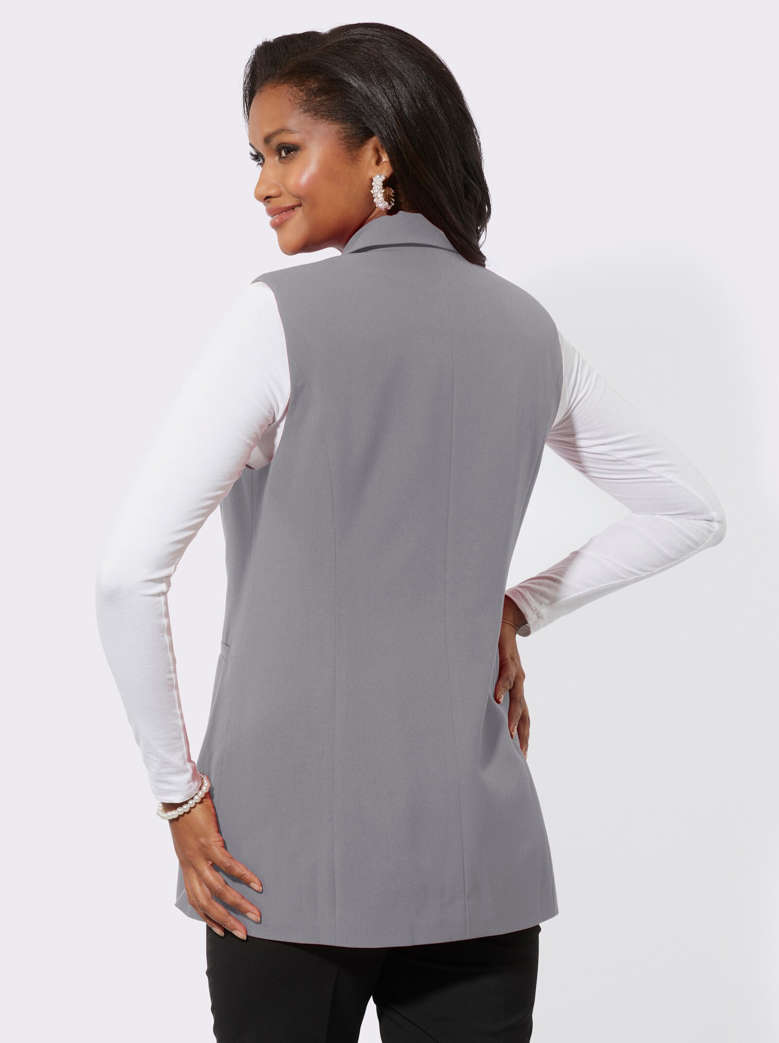 Anzugweste in pflegeleichter Qualität - steingrau