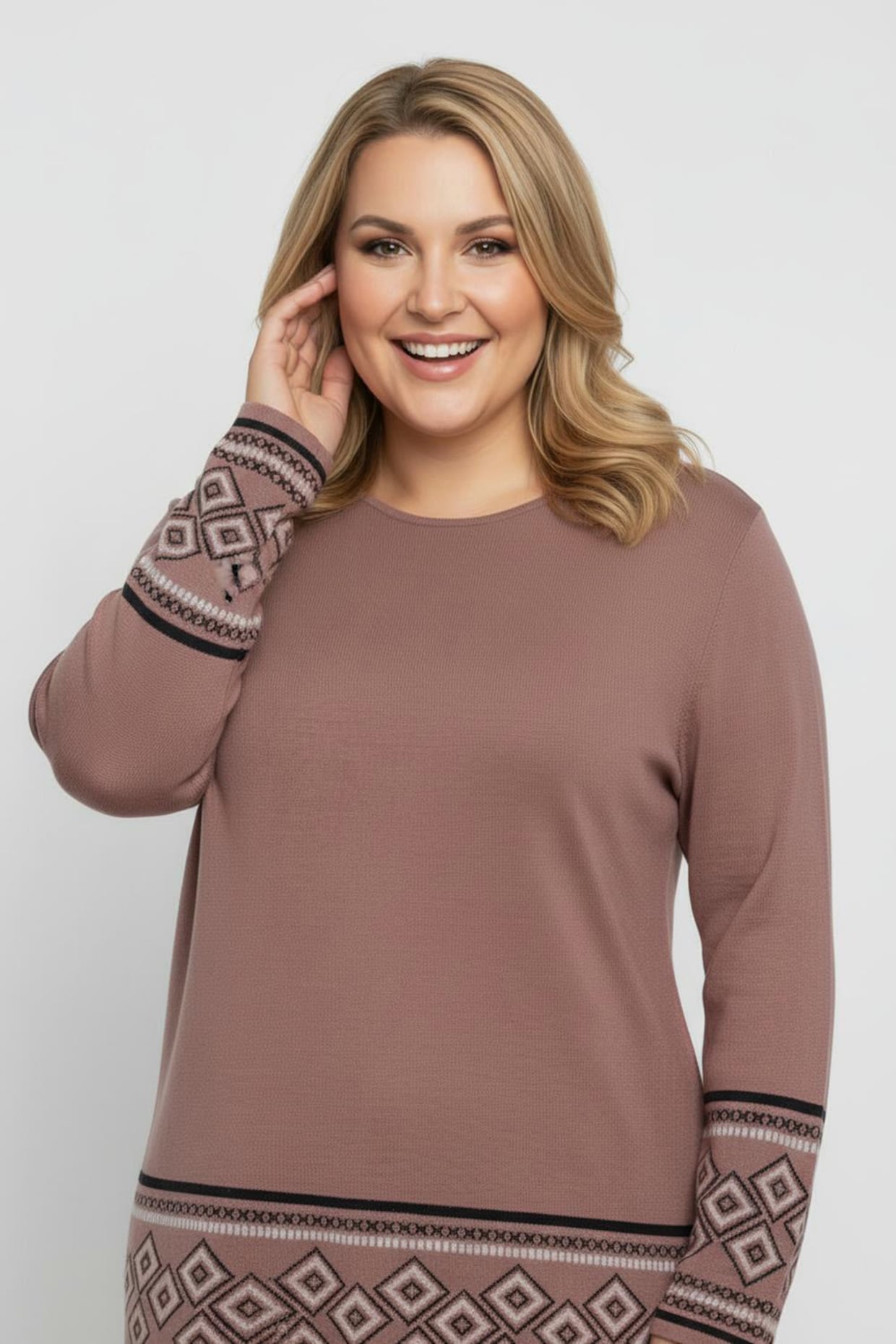 Longpullover weich wie Kaschmir - rosenholz-marine