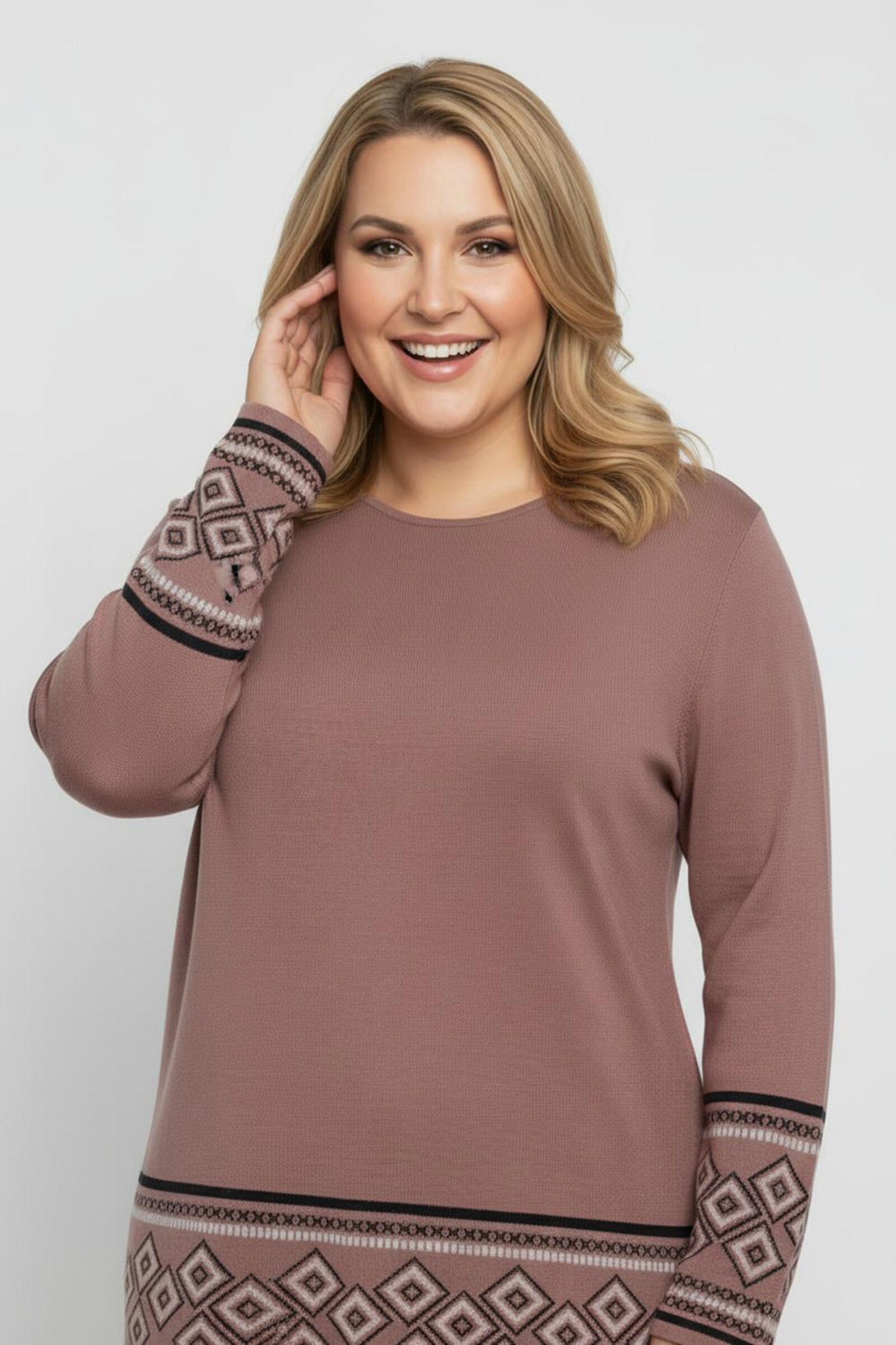 Longpullover weich wie Kaschmir - rosenholz-marine