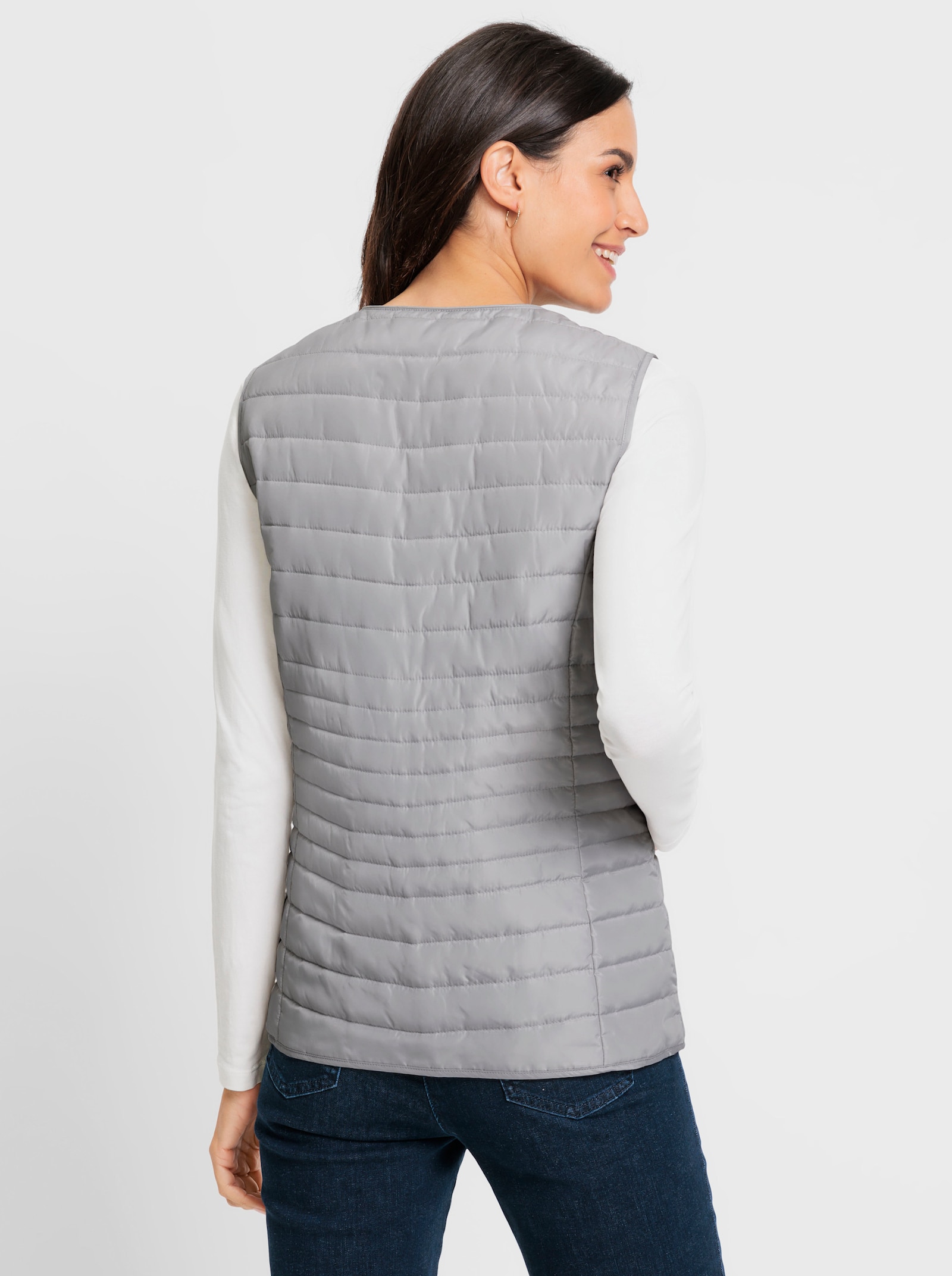 Prošívaná vesta s lehkým vatováním - světlešedá