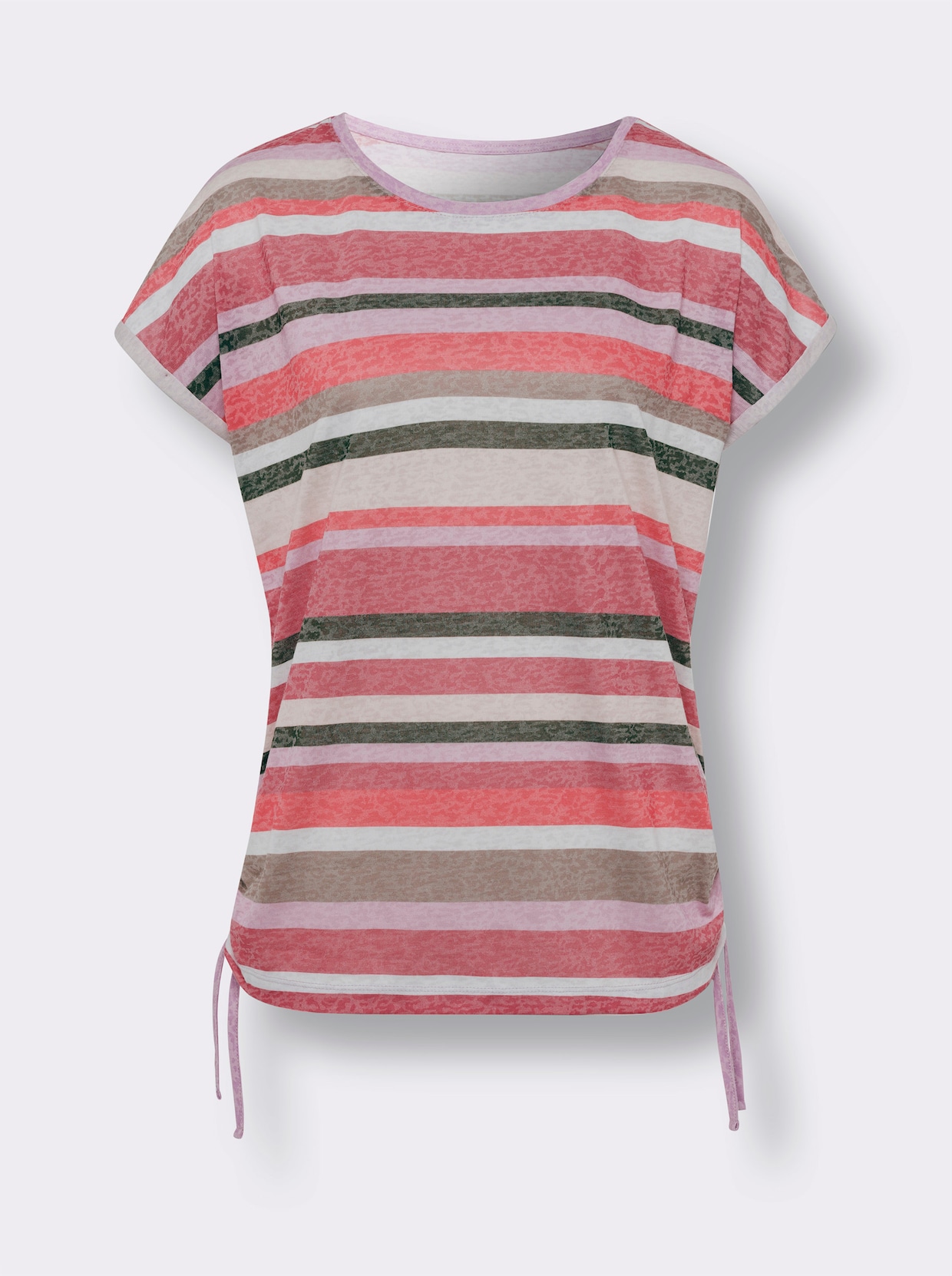 heine T-shirt à rayures - rose-écru à rayures