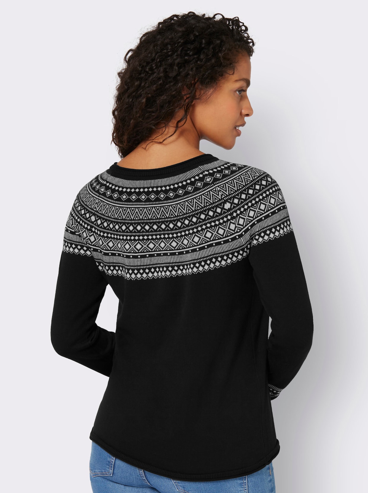 Pull - noir à motifs