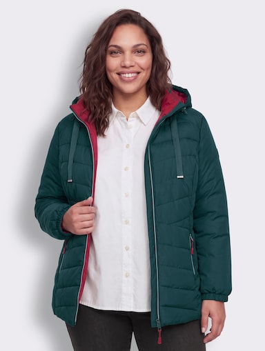 sheego Outdoorjacke mit schmeichelndem V-Steppmuster - aquapetrol
