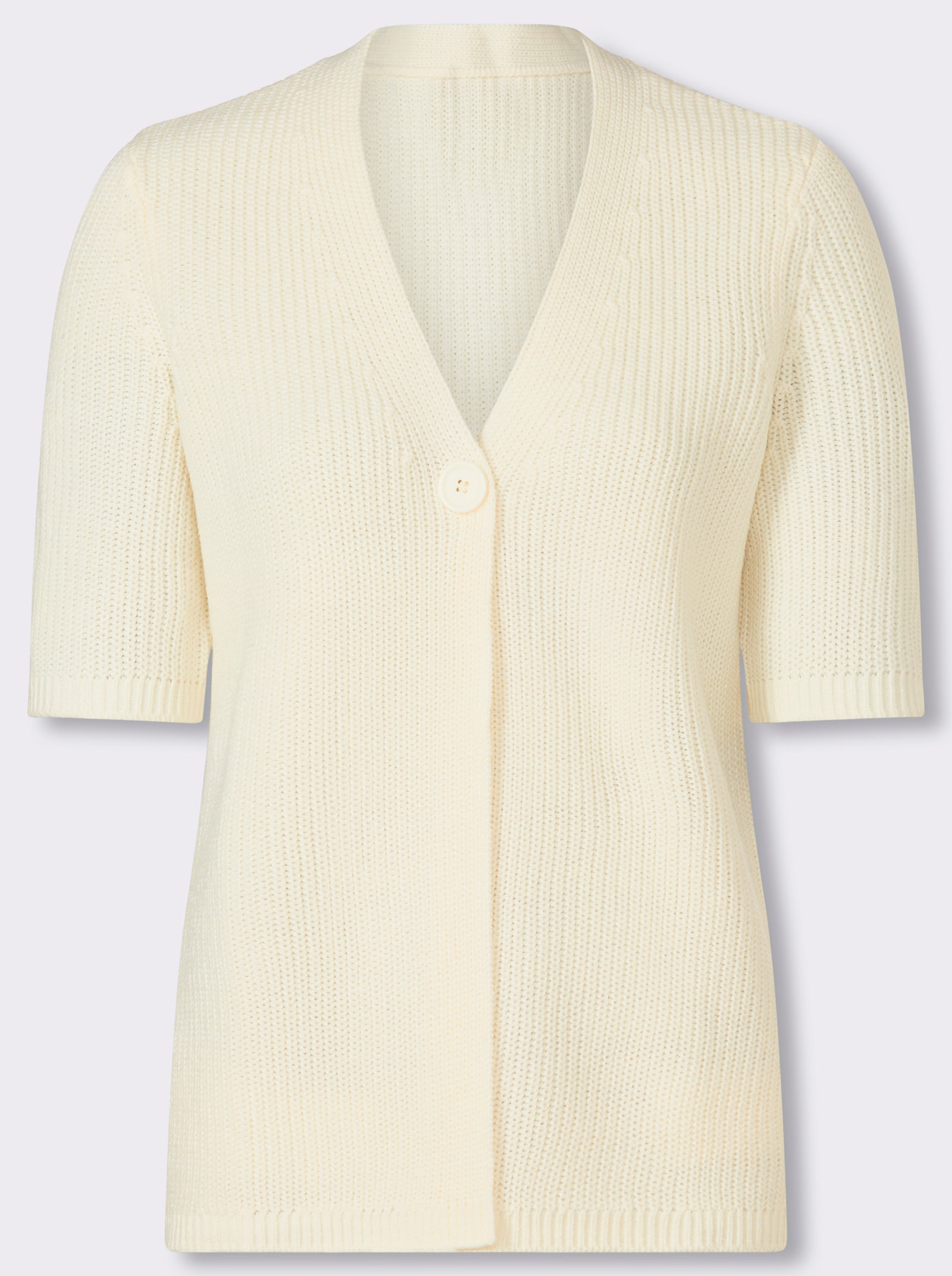 Cardigan met V-hals - ecru
