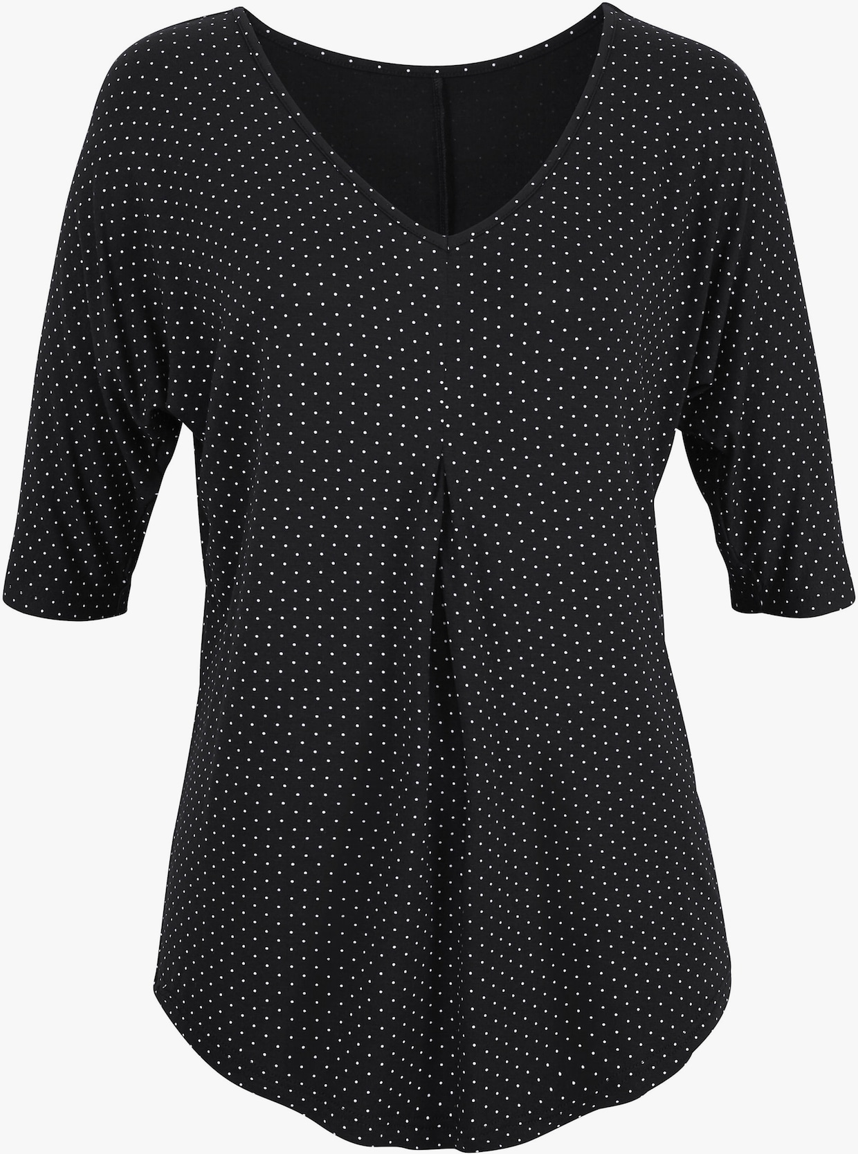 LASCANA Shirt met korte mouwen - zwart gestippeld