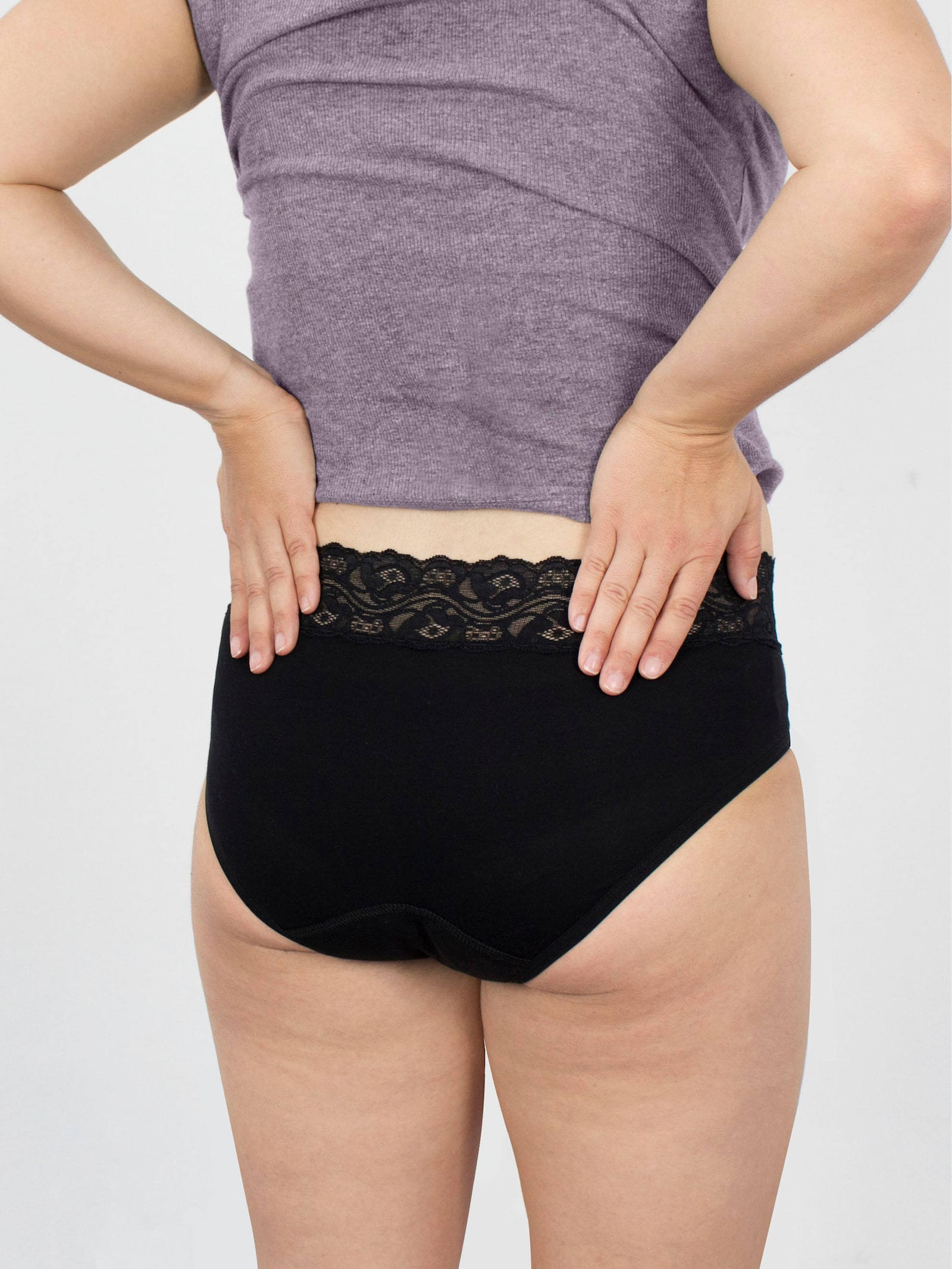 Hygiene-Spitzenslip - schwarz