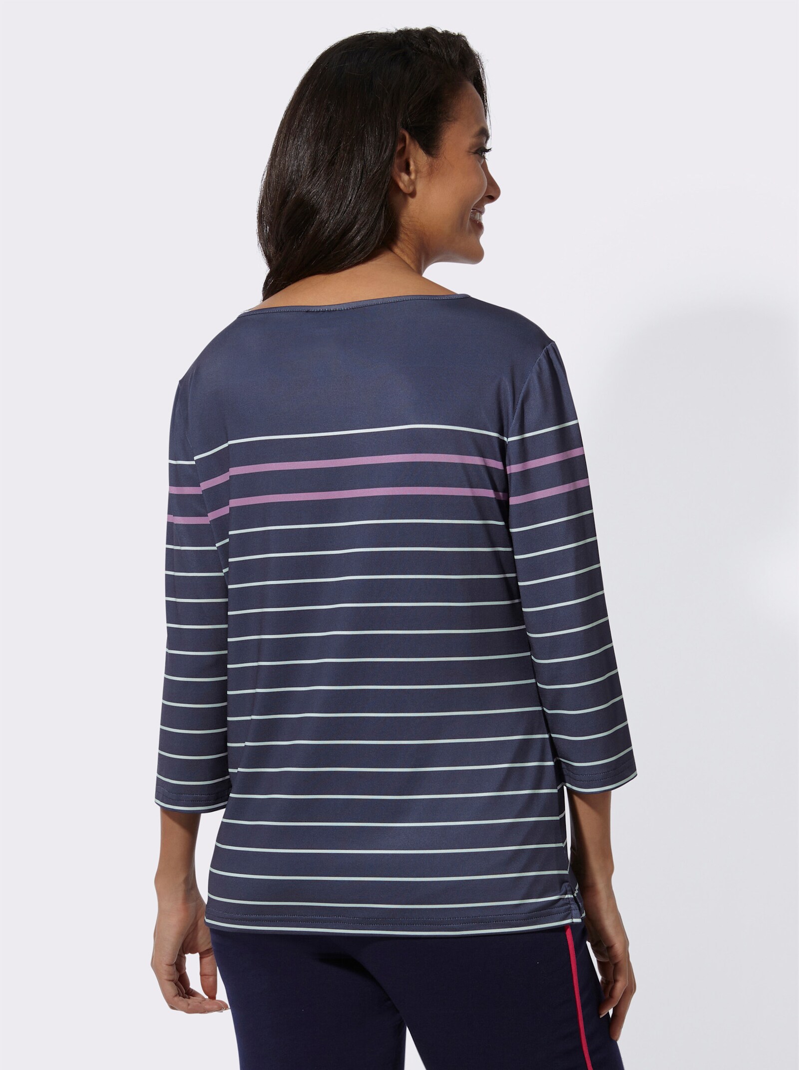 Catamaran Sports Freizeitshirt mit Streifenmuster - marine-weiß-gestreift