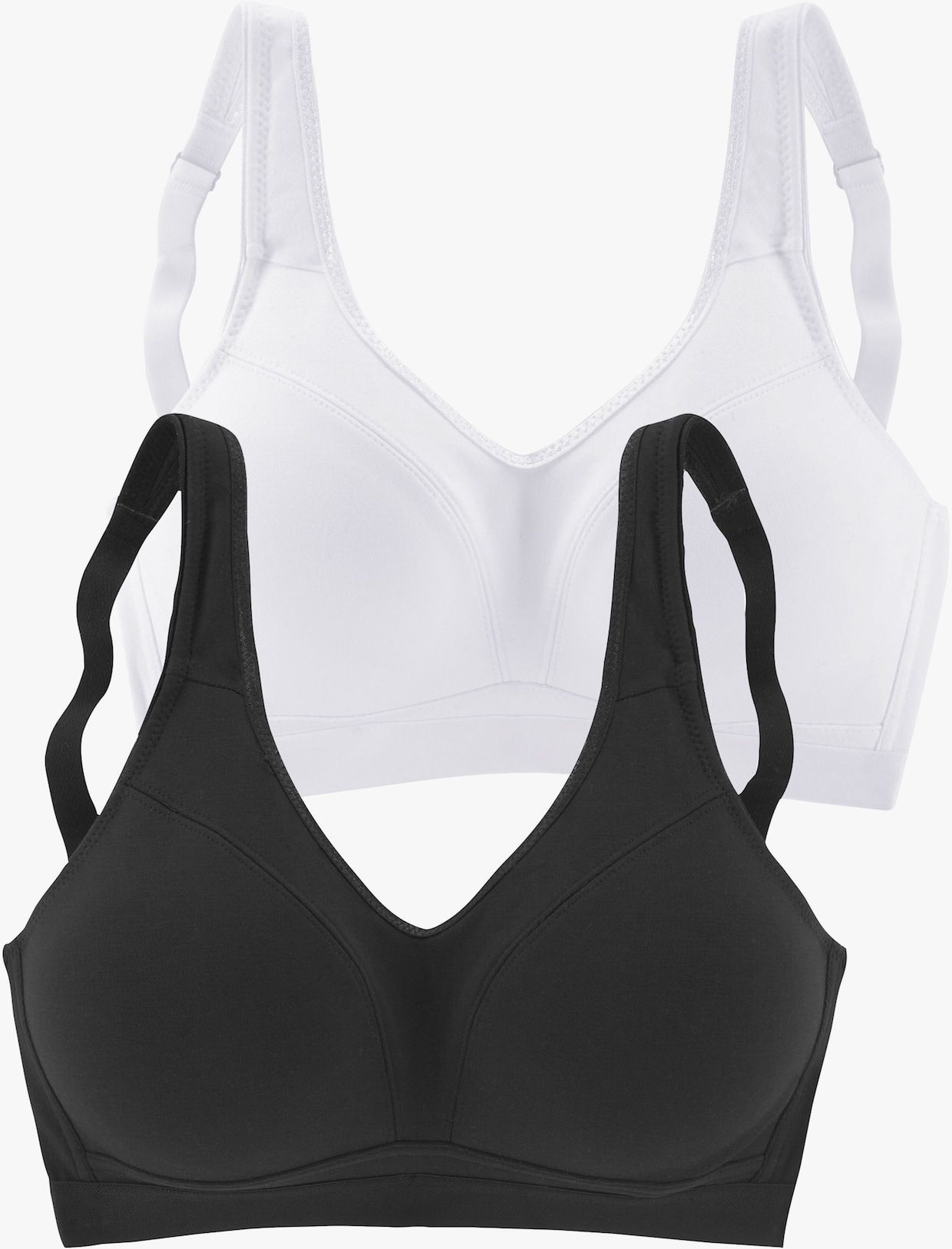 petite fleur Soutien-gorge doux - blanc + noir