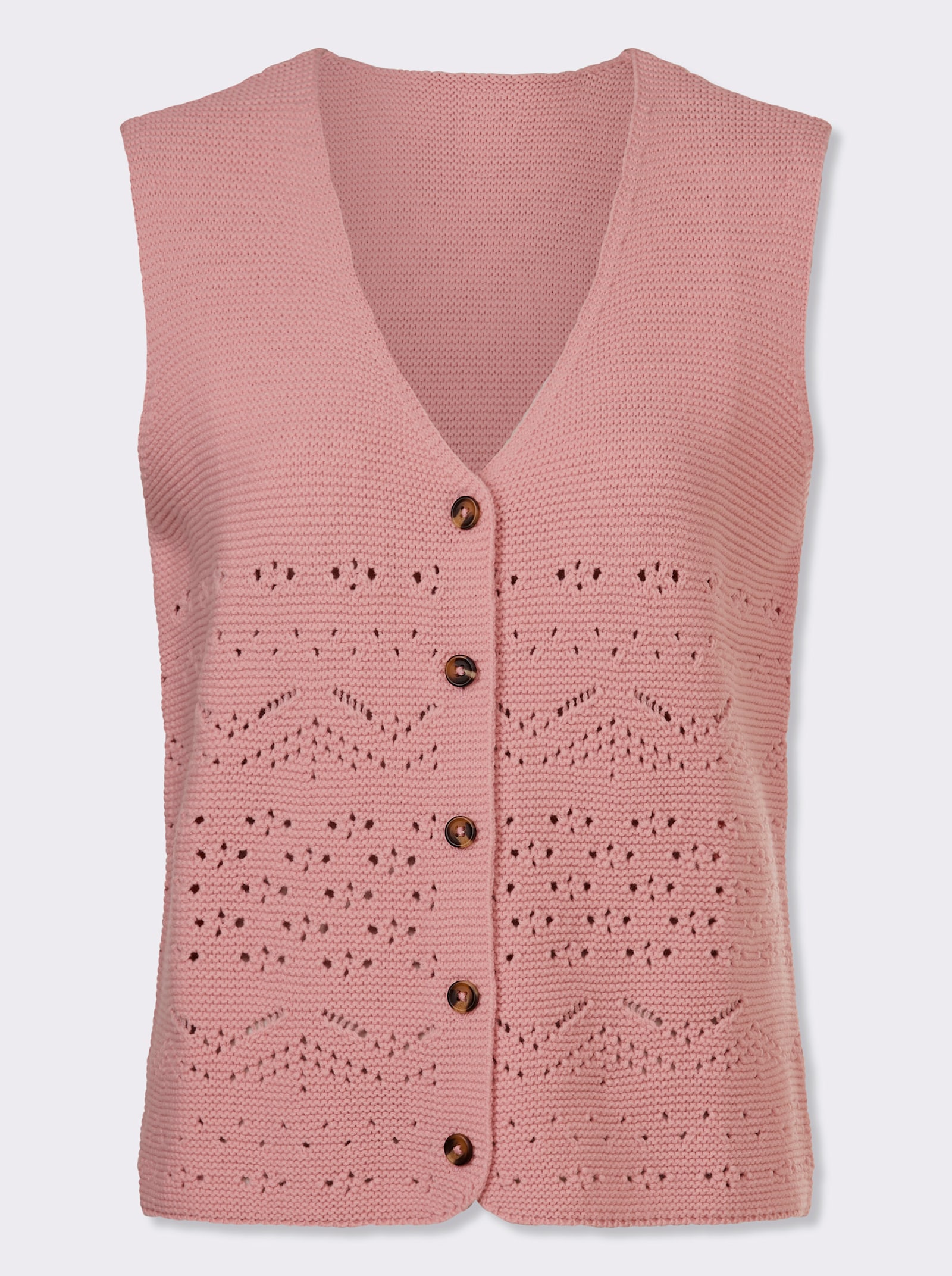 Plet. vesta s ažúr. vzorom - Ruženín