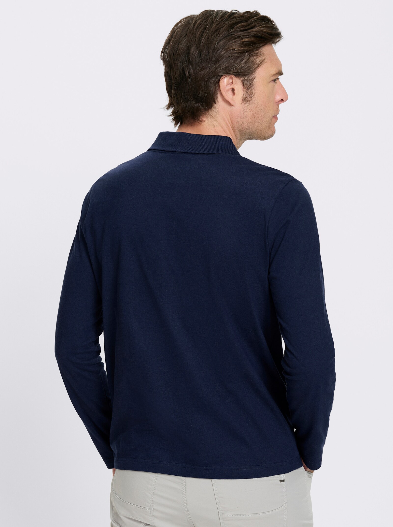 Catamaran Langarm-Poloshirt - marine-bedruckt