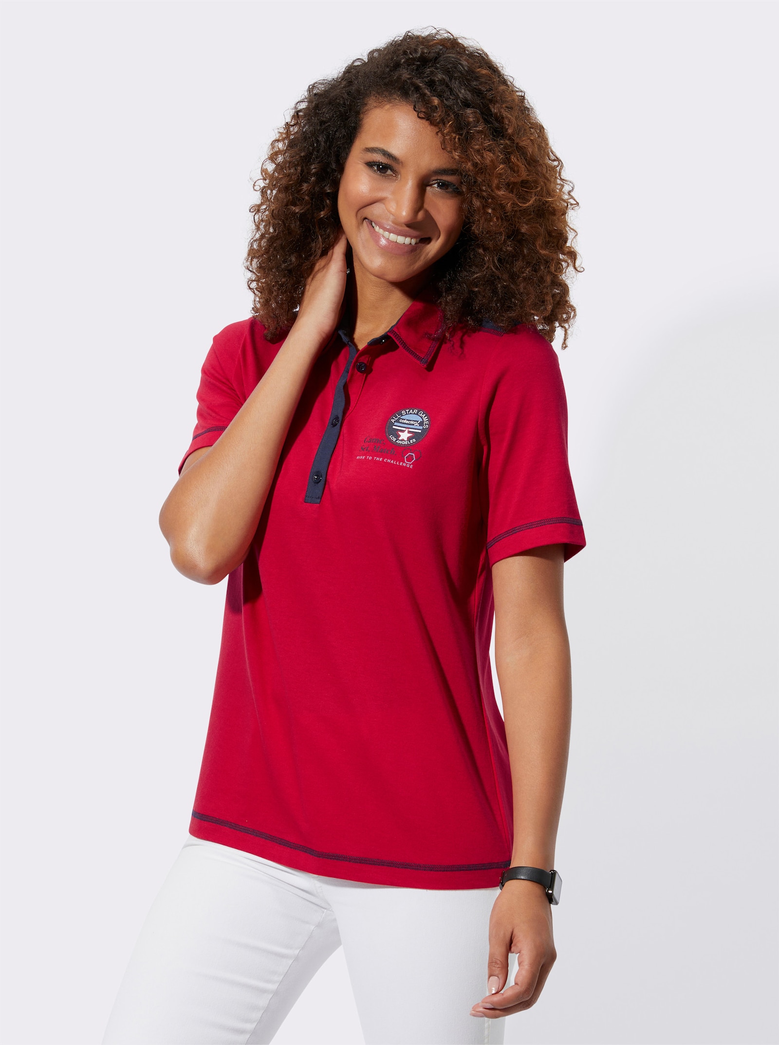 Shirt mit Kontrast-Details - rot