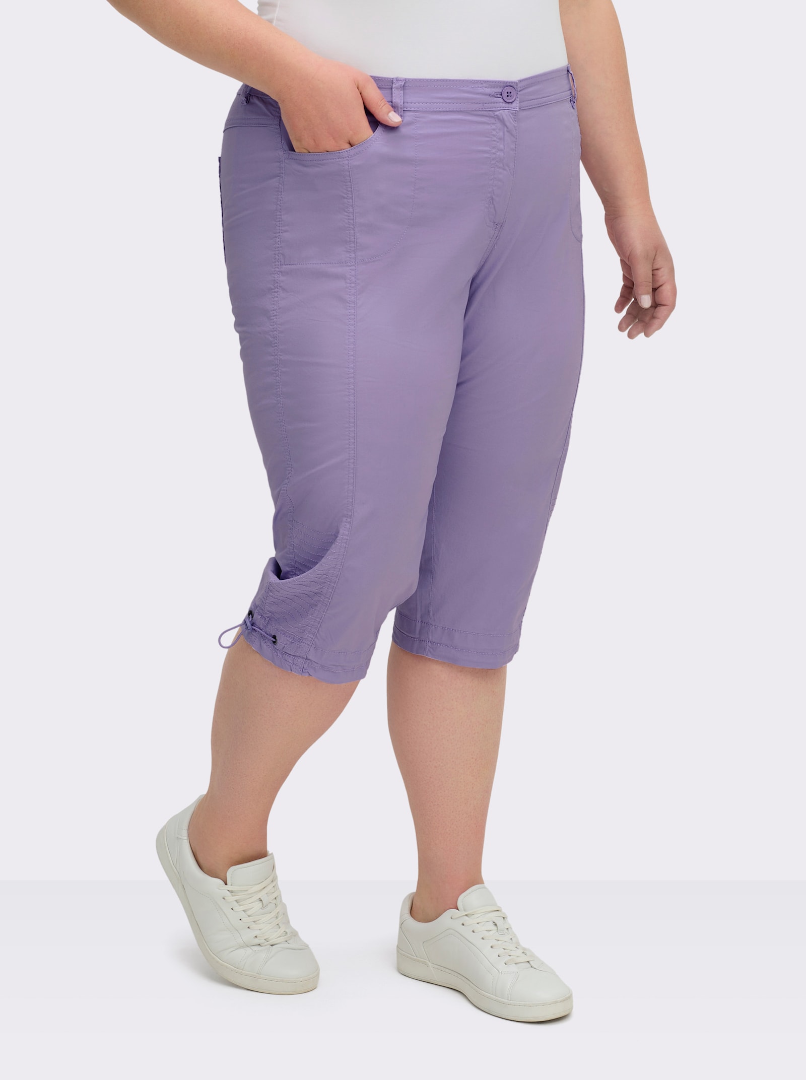 Caprihose mit Gummizug am Beinabschluss - flieder