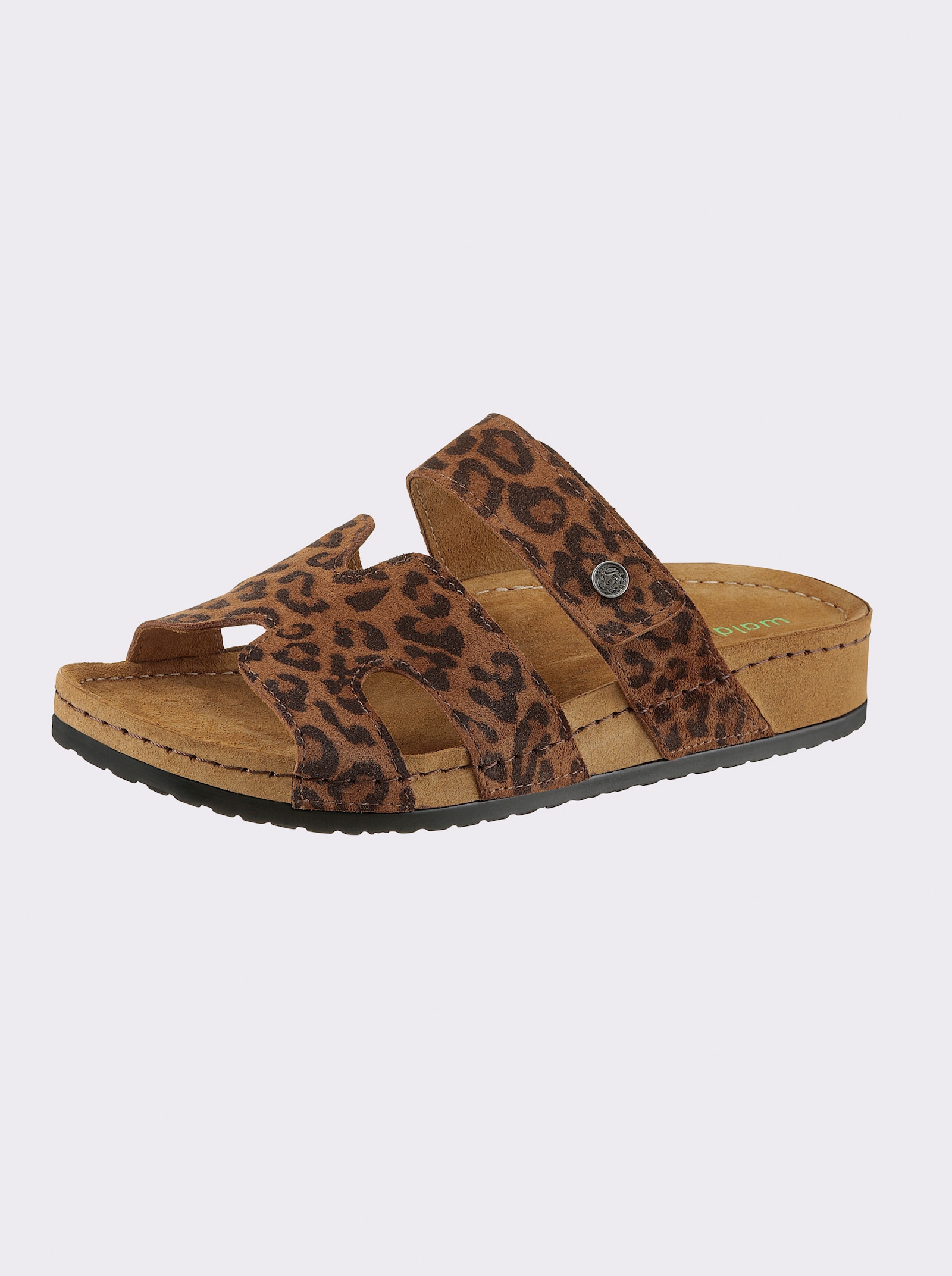 Waldläufer Pantolette im Leo-Dessin - braun-gemustert