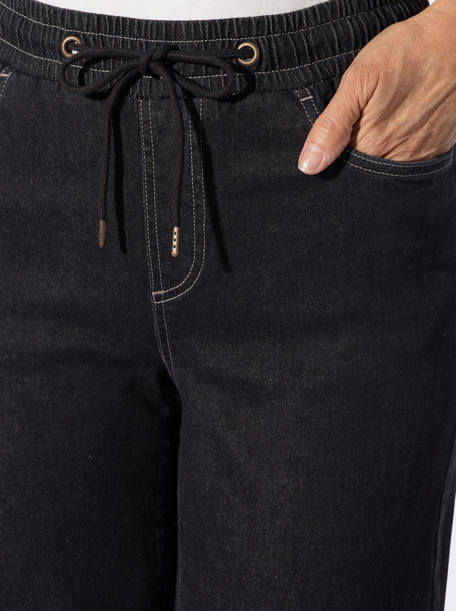 Schlupfjeans - black denim