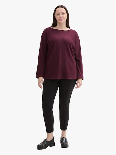 Fledermausshirt - black berry melange