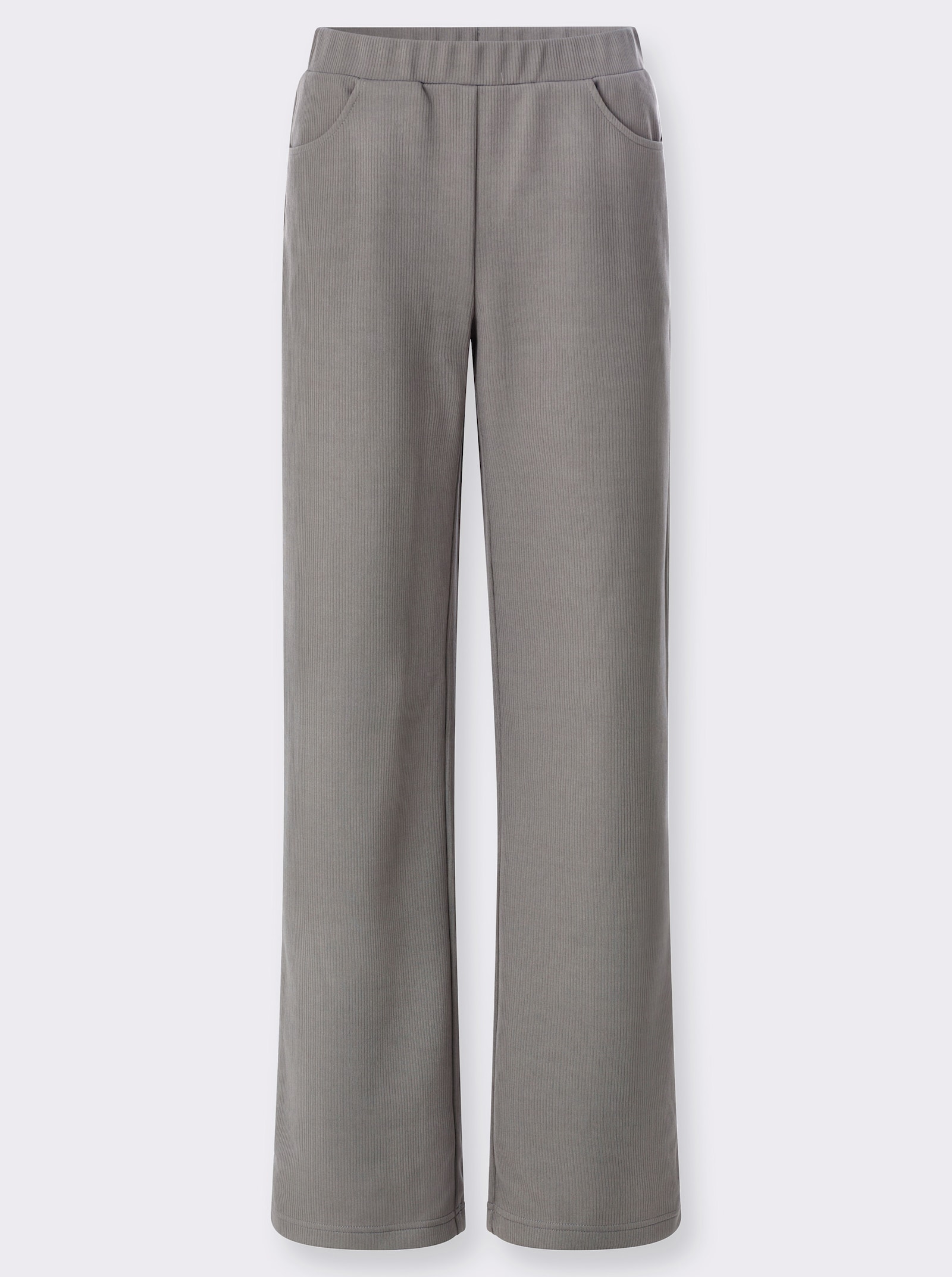 Schlupfhose in Ripp-Optik, pflegeleicht - grau