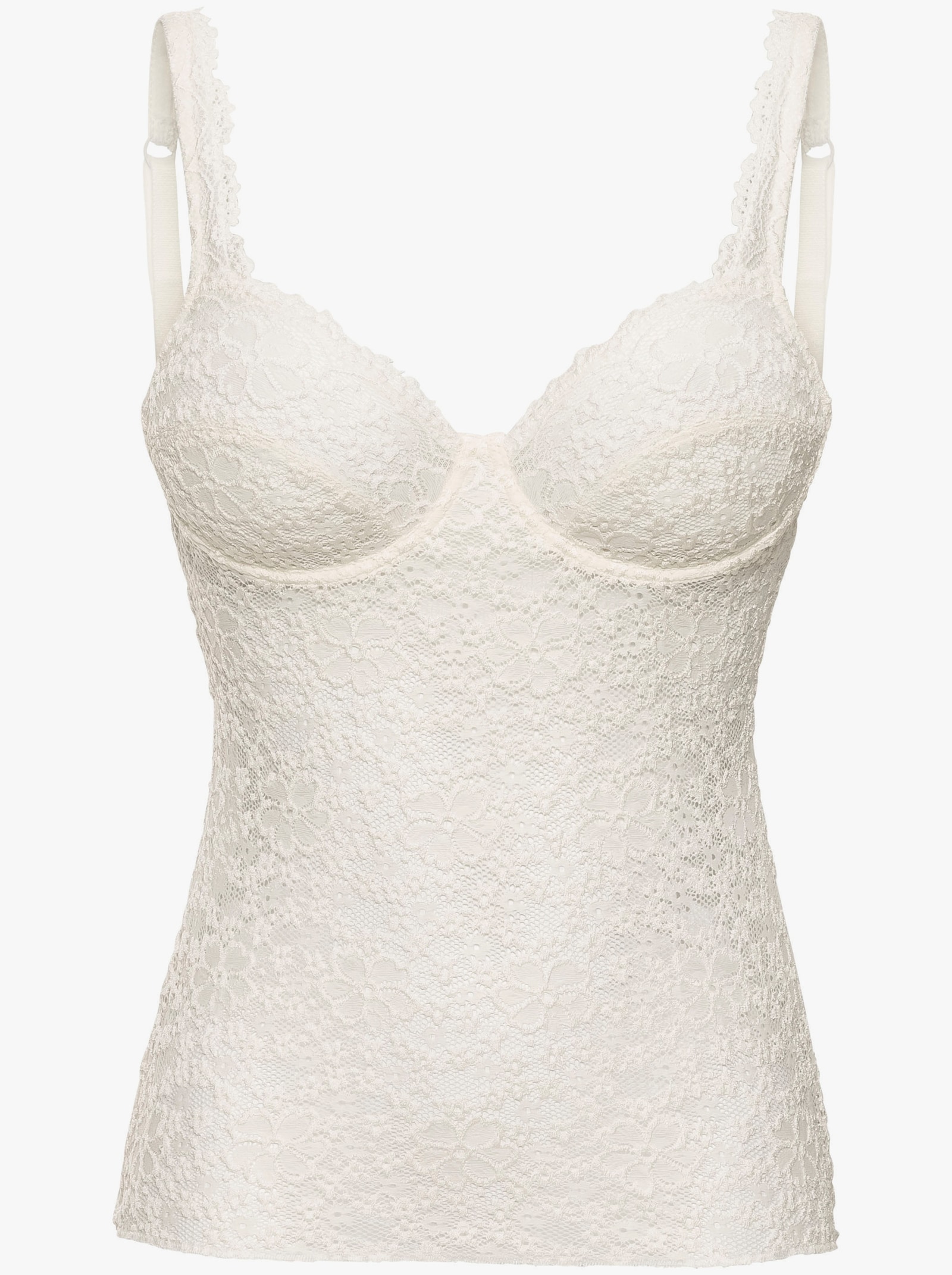 Nina von C. BH-Hemd aus transparenter Spitze vornee - champagner
