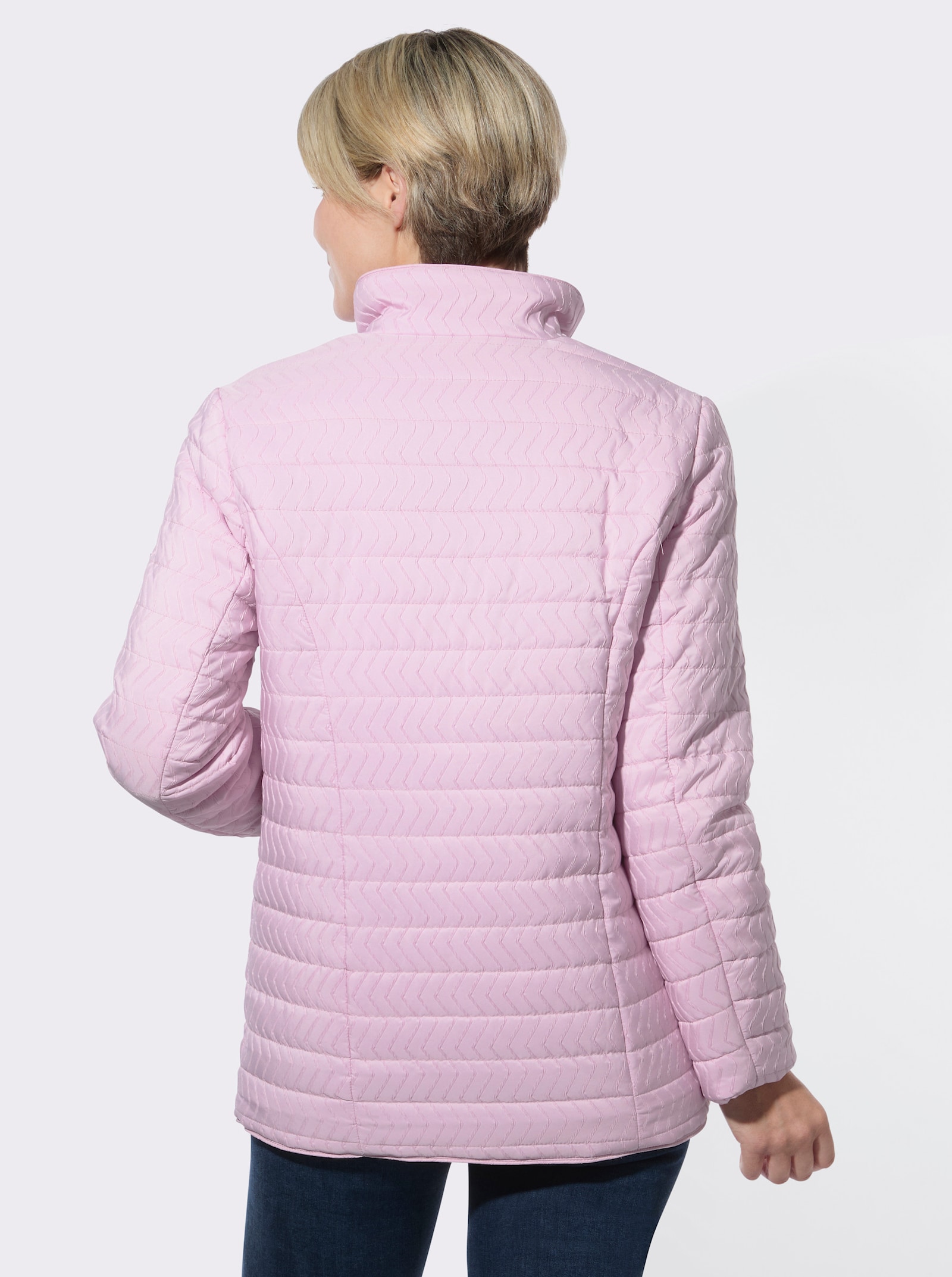 Steppjacke mit Reißverschluss-Taschen - rosé