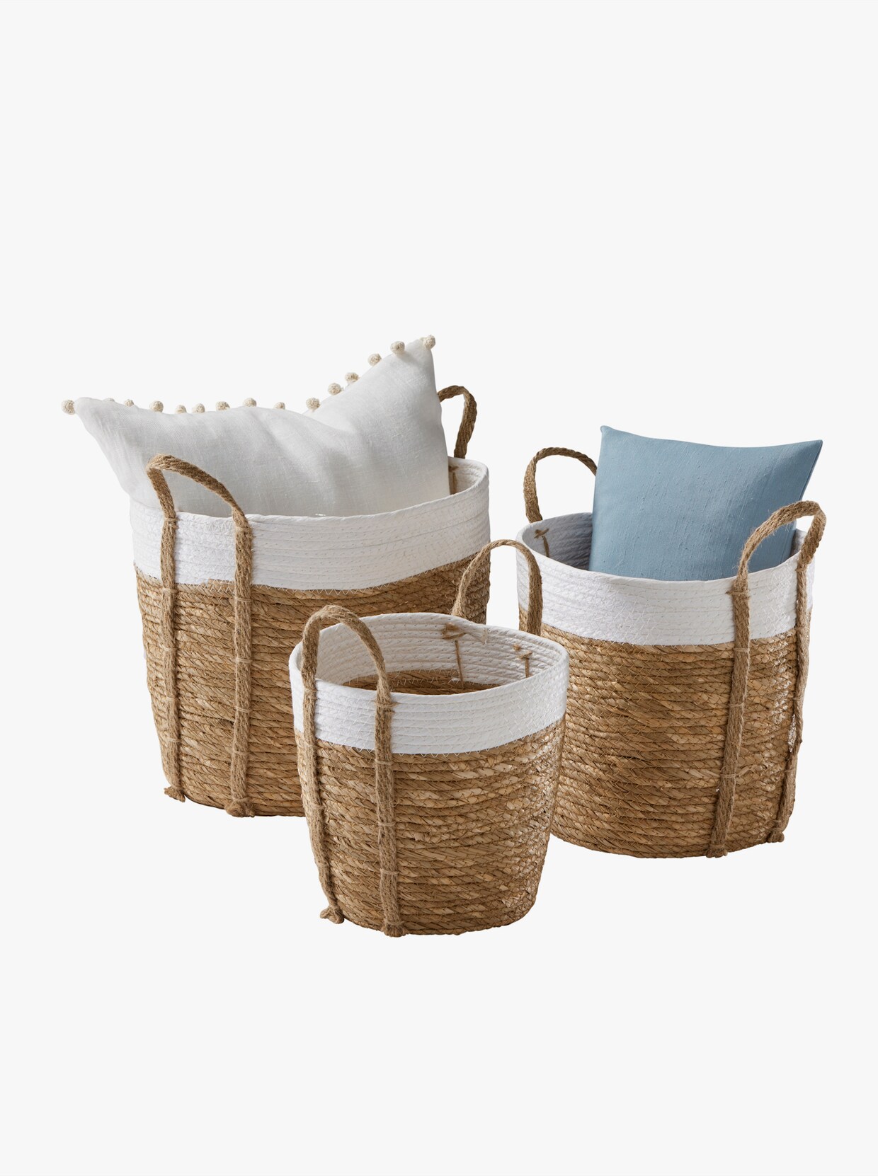 heine home Lot de 3 paniers - couleur ivoire-blanc