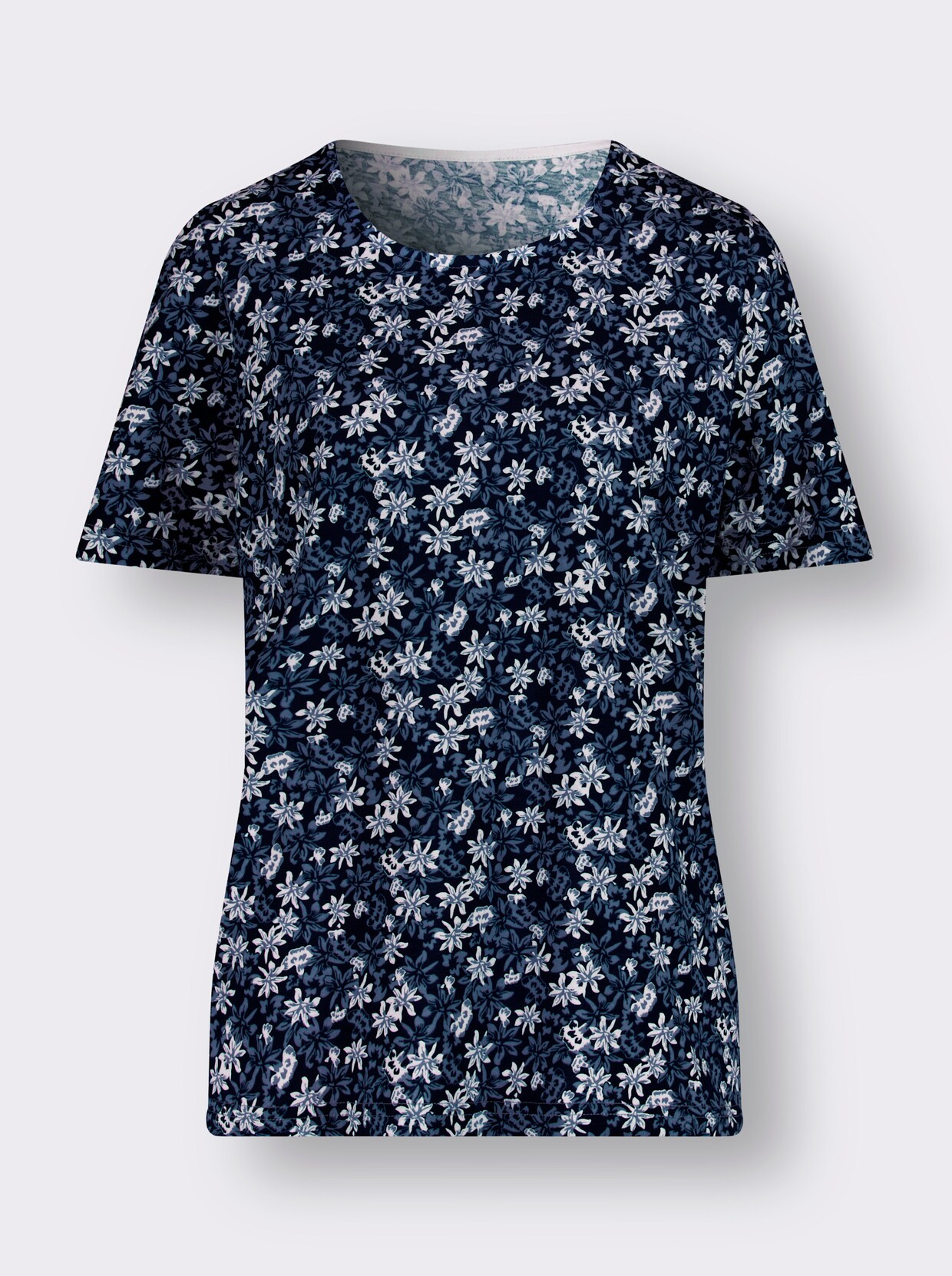 Shirt met korte mouwen - marinejeans/blauw bedrukt