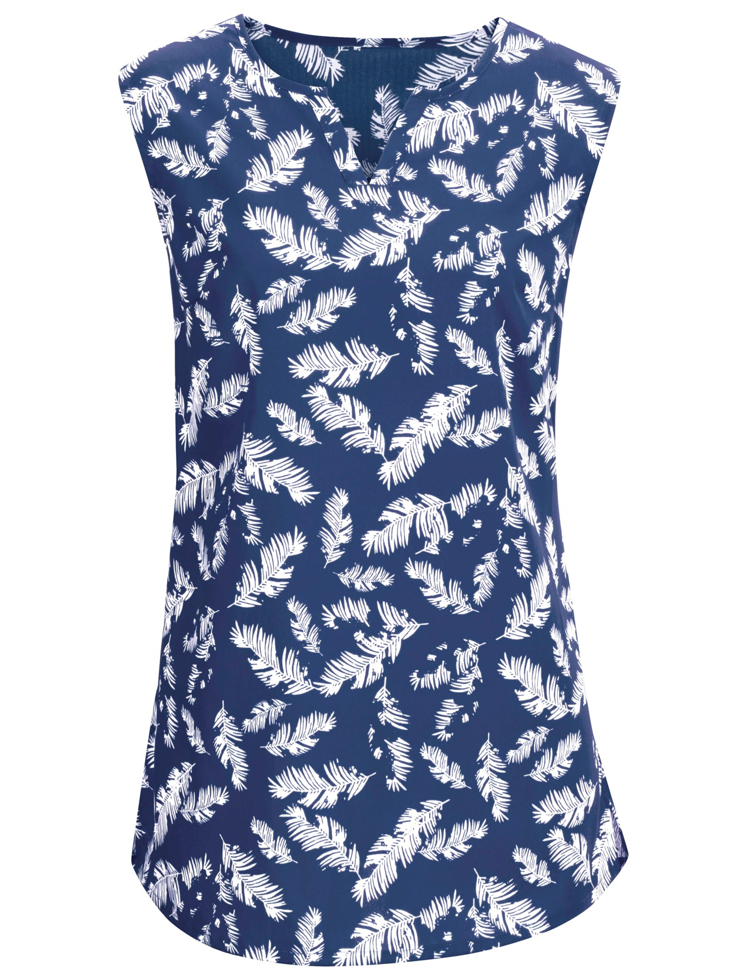 Blusentop - marine-gemustert