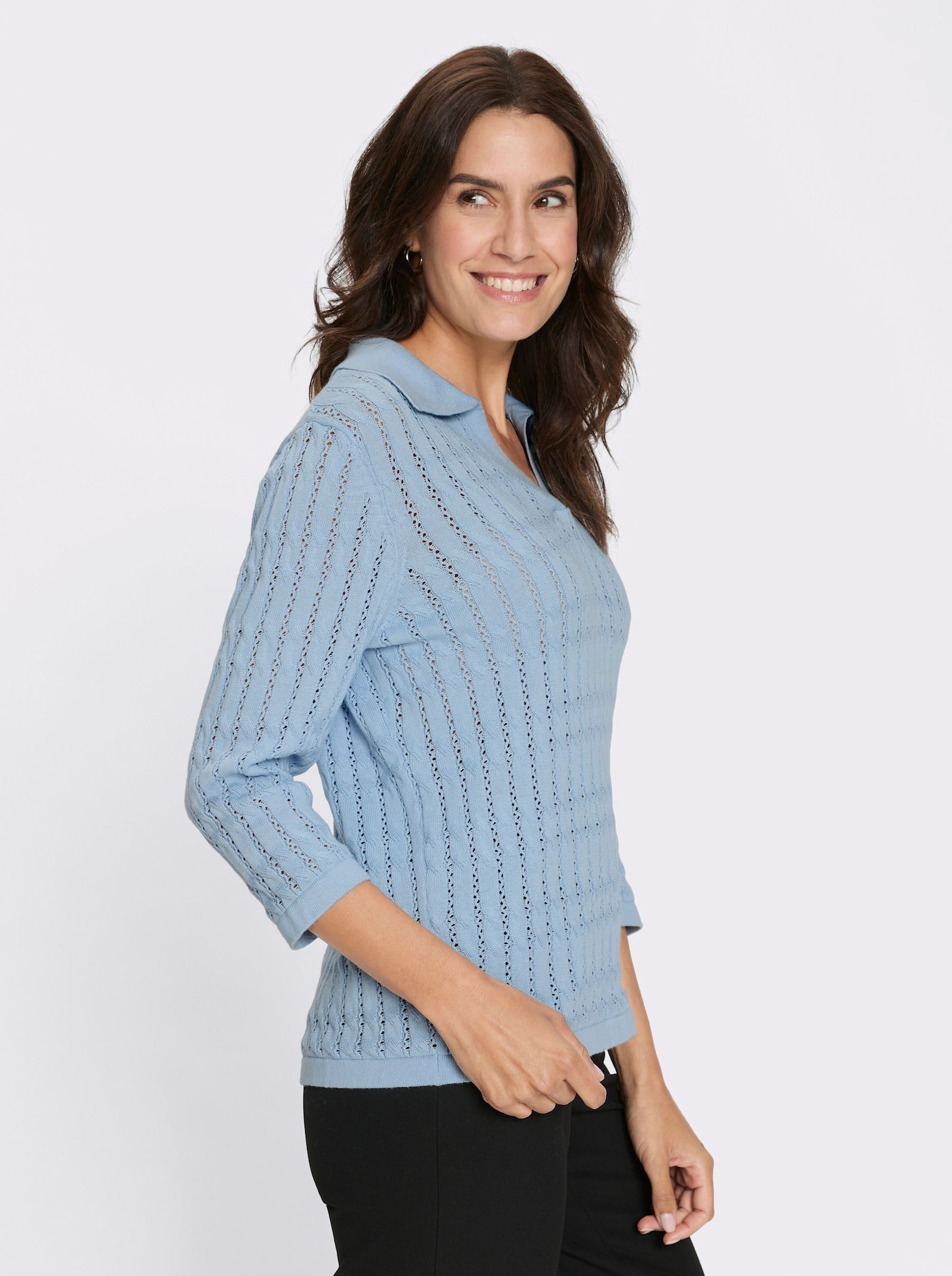 Polopullover - eisblau