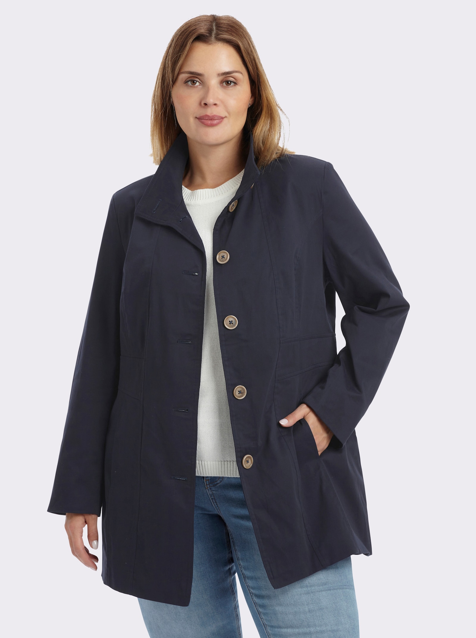 Jacke mit variablem Kragen - marine